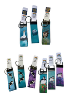 Wholesale | Handmade Mixed Designs Keyrings (BOX of 9) - Puffin, Otter, Grey Seal, Orca, Gannet