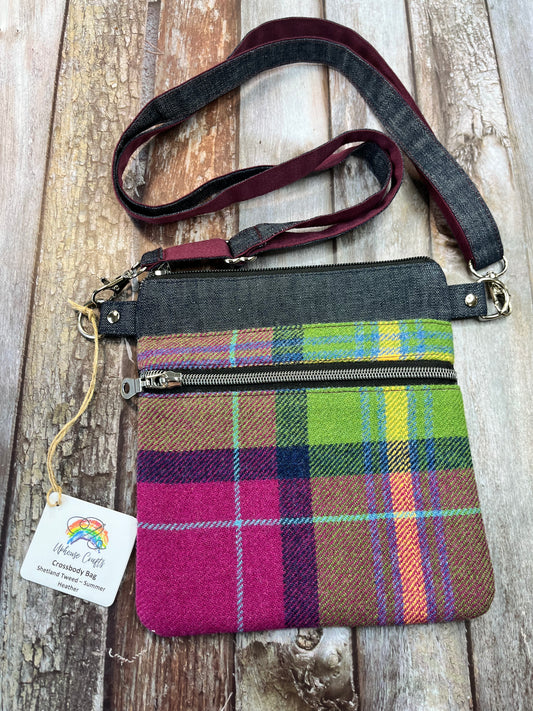 Small Crossbody Bag - Shetland Summer Heather Tweed - Uphouse Crafts
