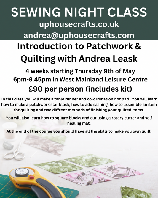 Sewing Class 9th May-30th May - Uphouse Crafts