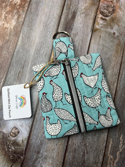 Mini Zip Pouch - Chickens - Uphouse Crafts