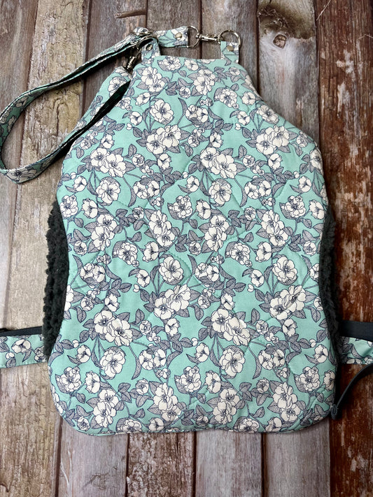 Wearable Hot Water Bottle Cover - Mint Floral - Uphouse Crafts