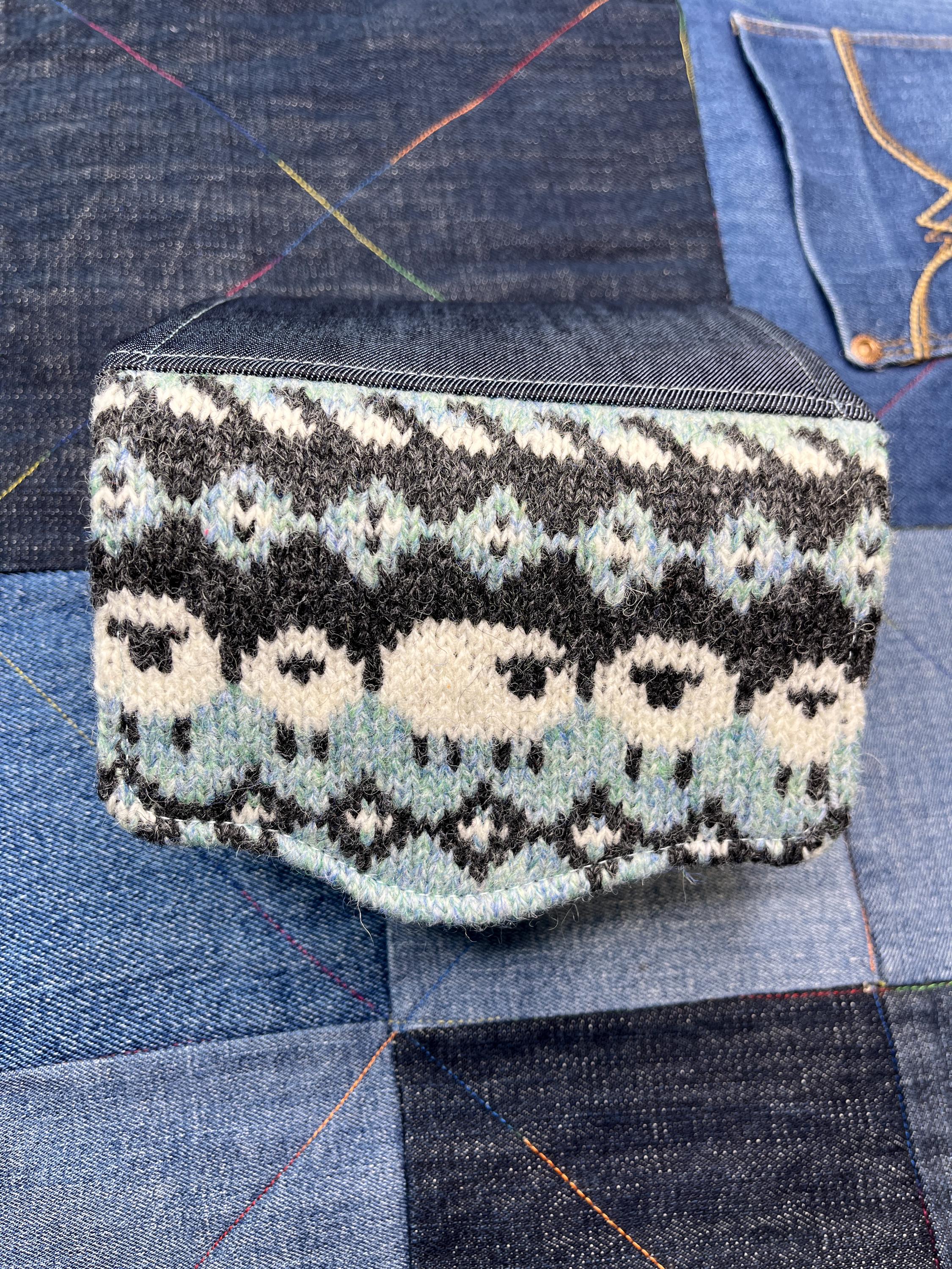 Aqua Grey Sheep Wool Purse - Uphouse Crafts