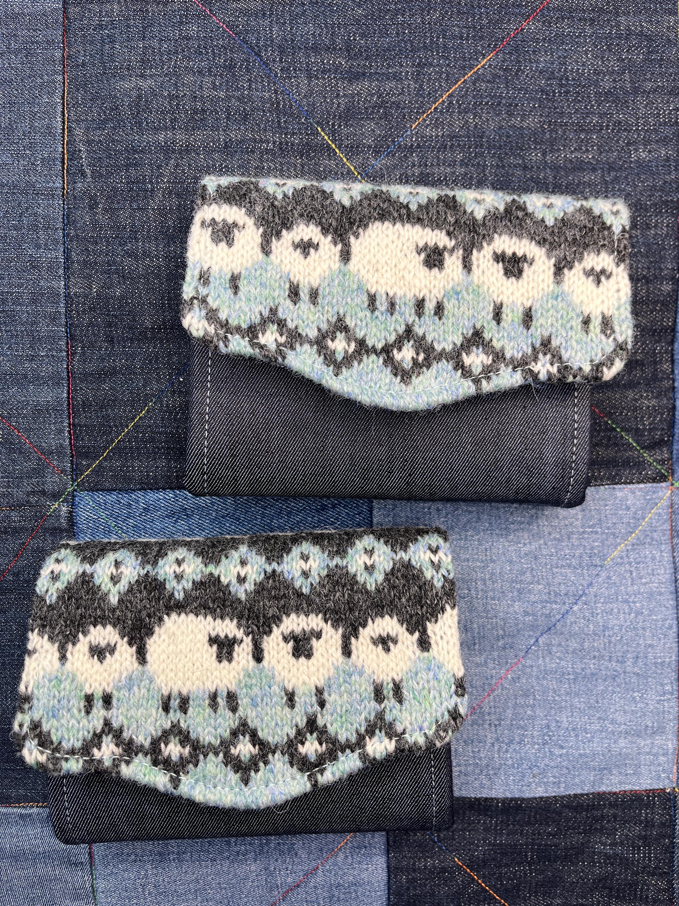 Aqua Grey Sheep Wool Purse - Uphouse Crafts
