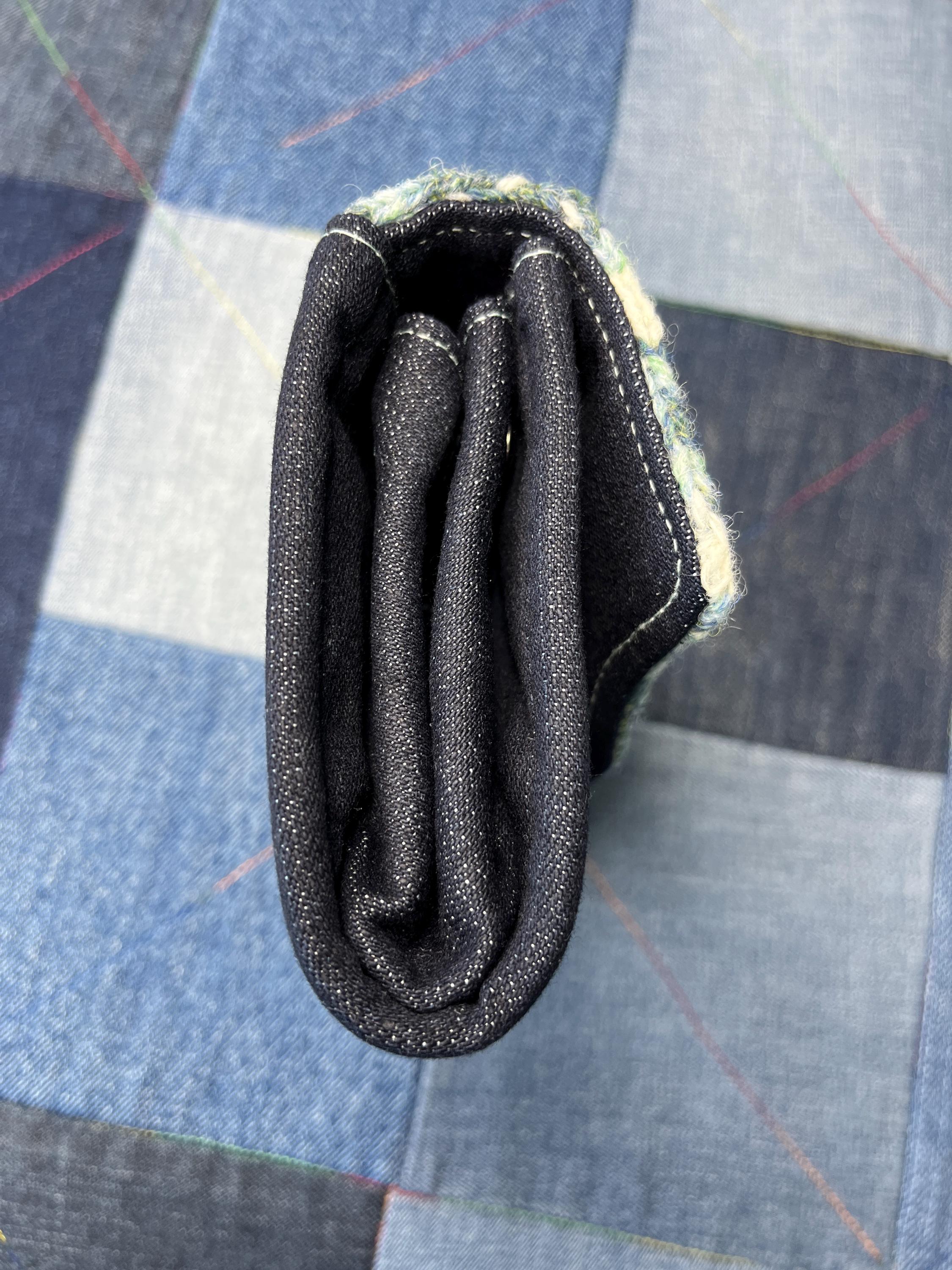 Aqua Ivory Grey Wool Fair Isle Purse - Uphouse Crafts