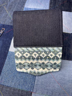 Aqua Ivory Grey Wool Fair Isle Purse - Uphouse Crafts