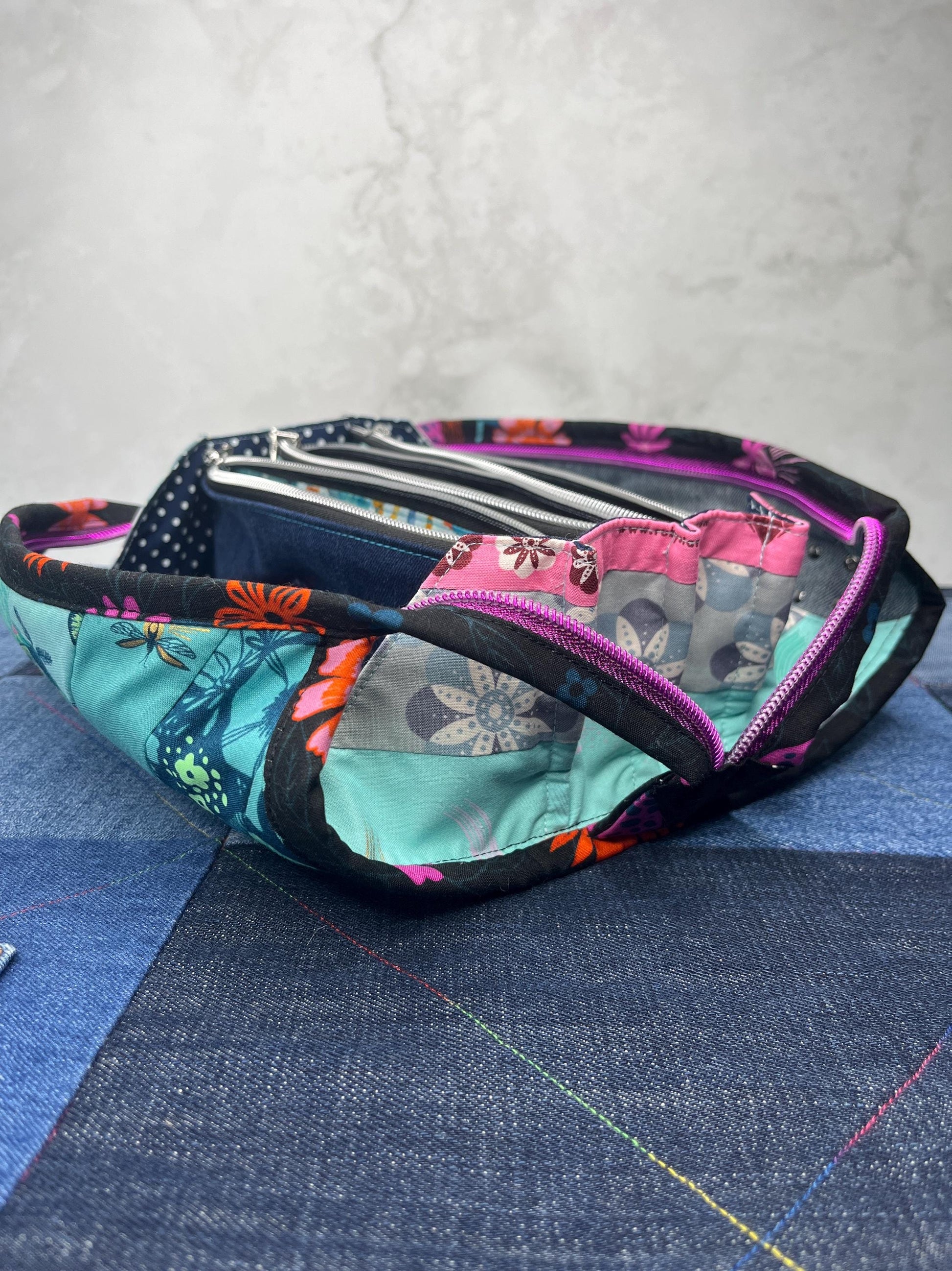 Aqua Lime Teal Sew Together Bag - Uphouse Crafts