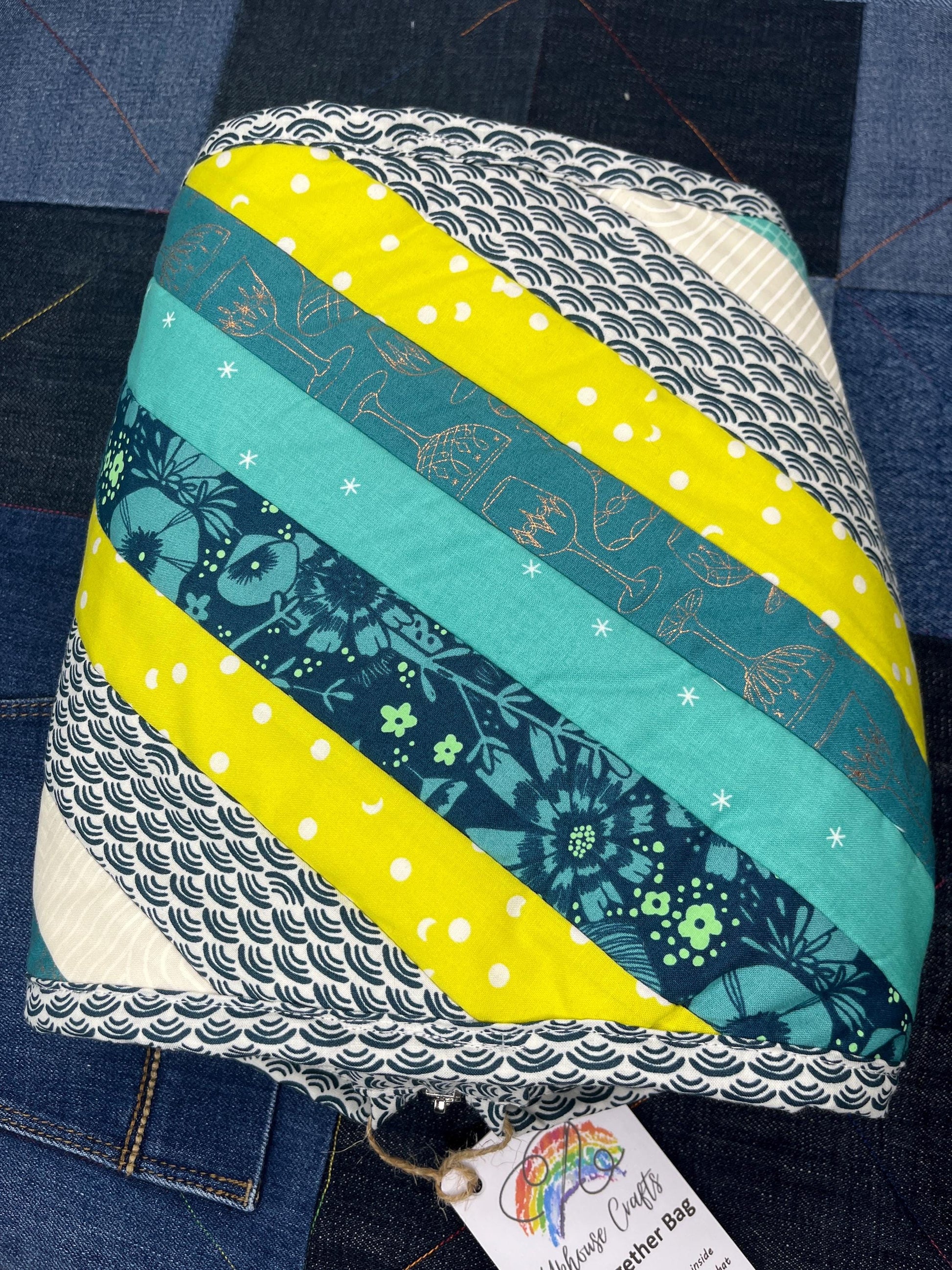 Aqua Lime Teal Sew Together Bag - Uphouse Crafts