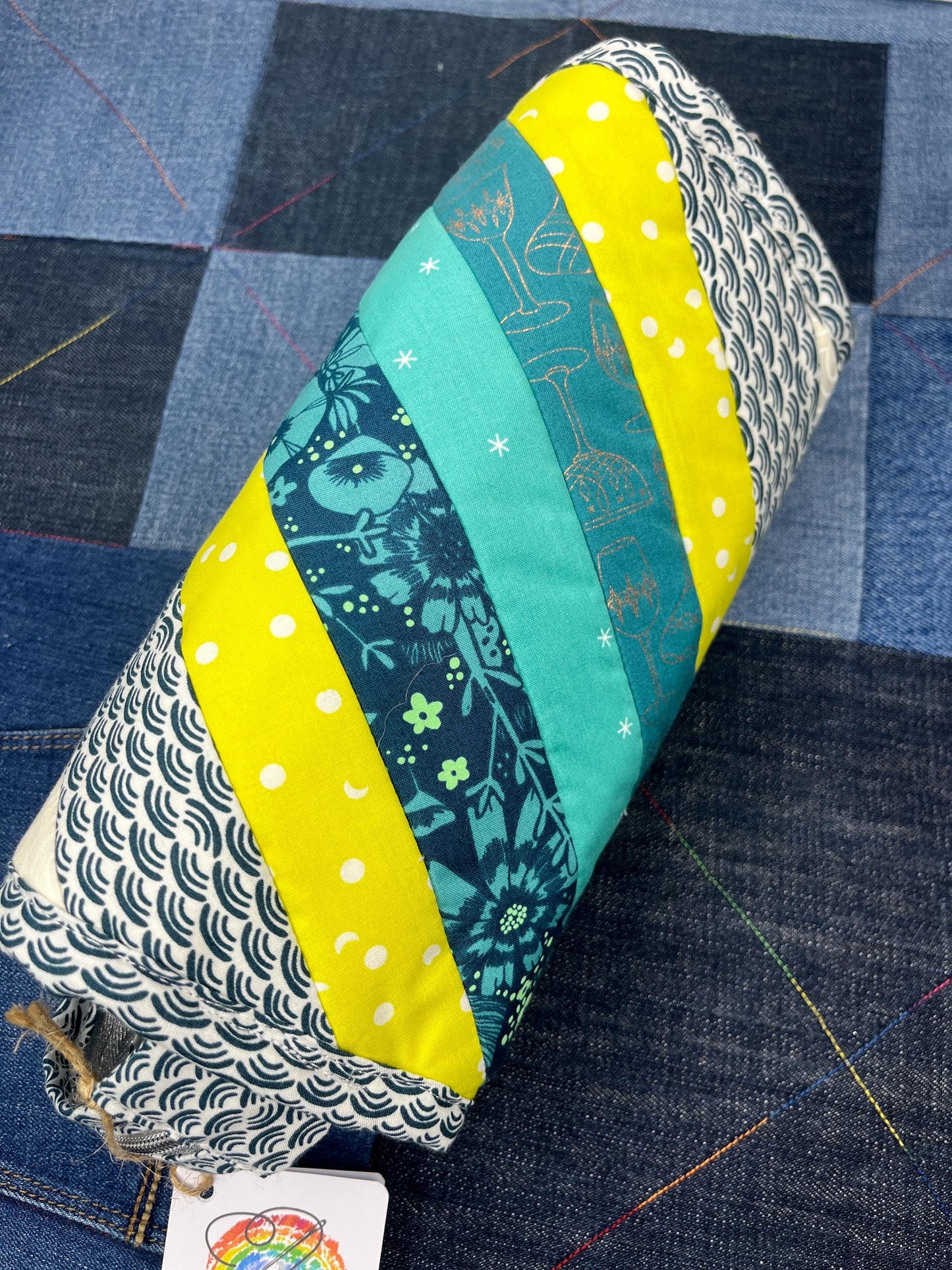 Aqua Lime Teal Sew Together Bag - Uphouse Crafts