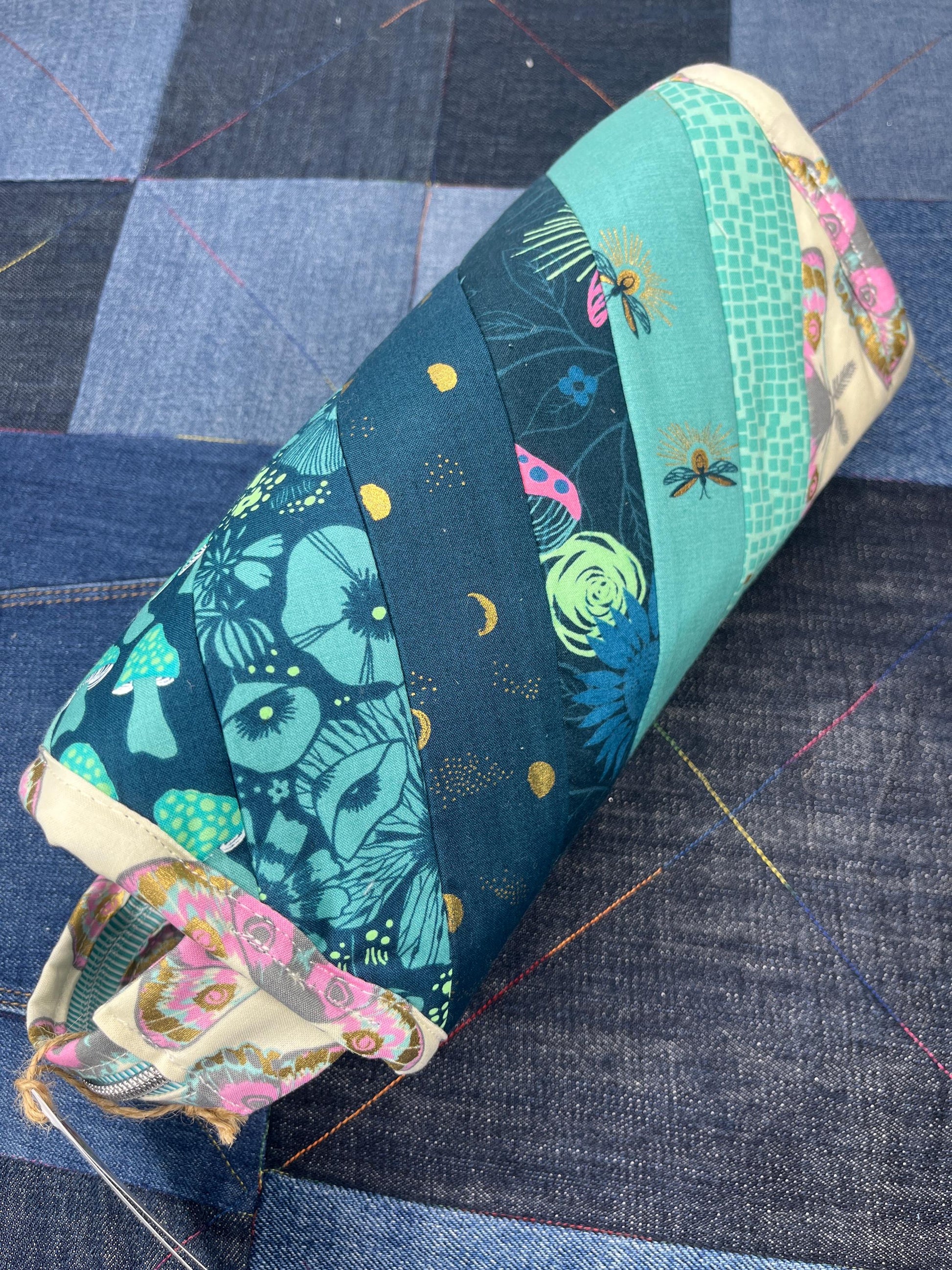 Aqua Pink Green Sew Together Bag - Uphouse Crafts