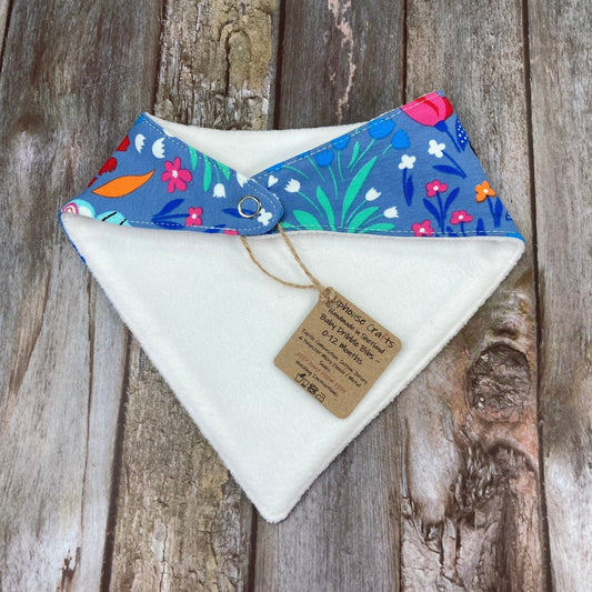 Baby Dribble Bib | Denim Blue Butterfly