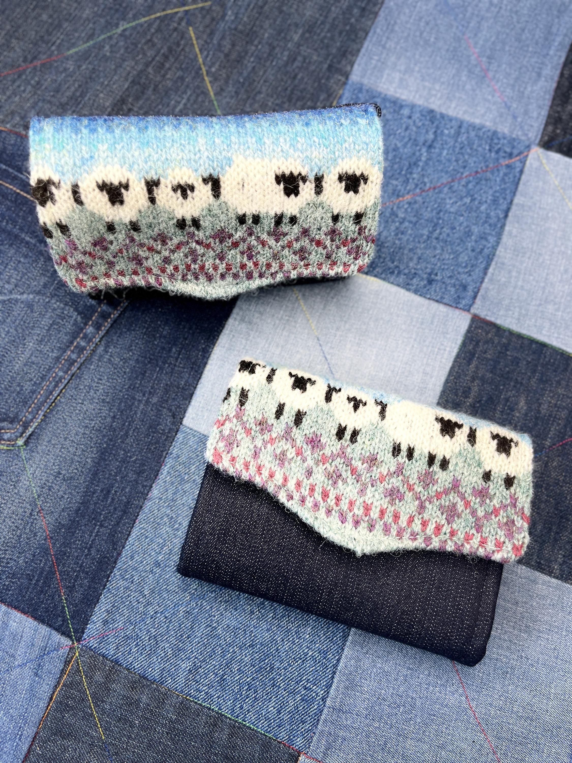 Blue Green Sheep Wool Purse - Uphouse Crafts