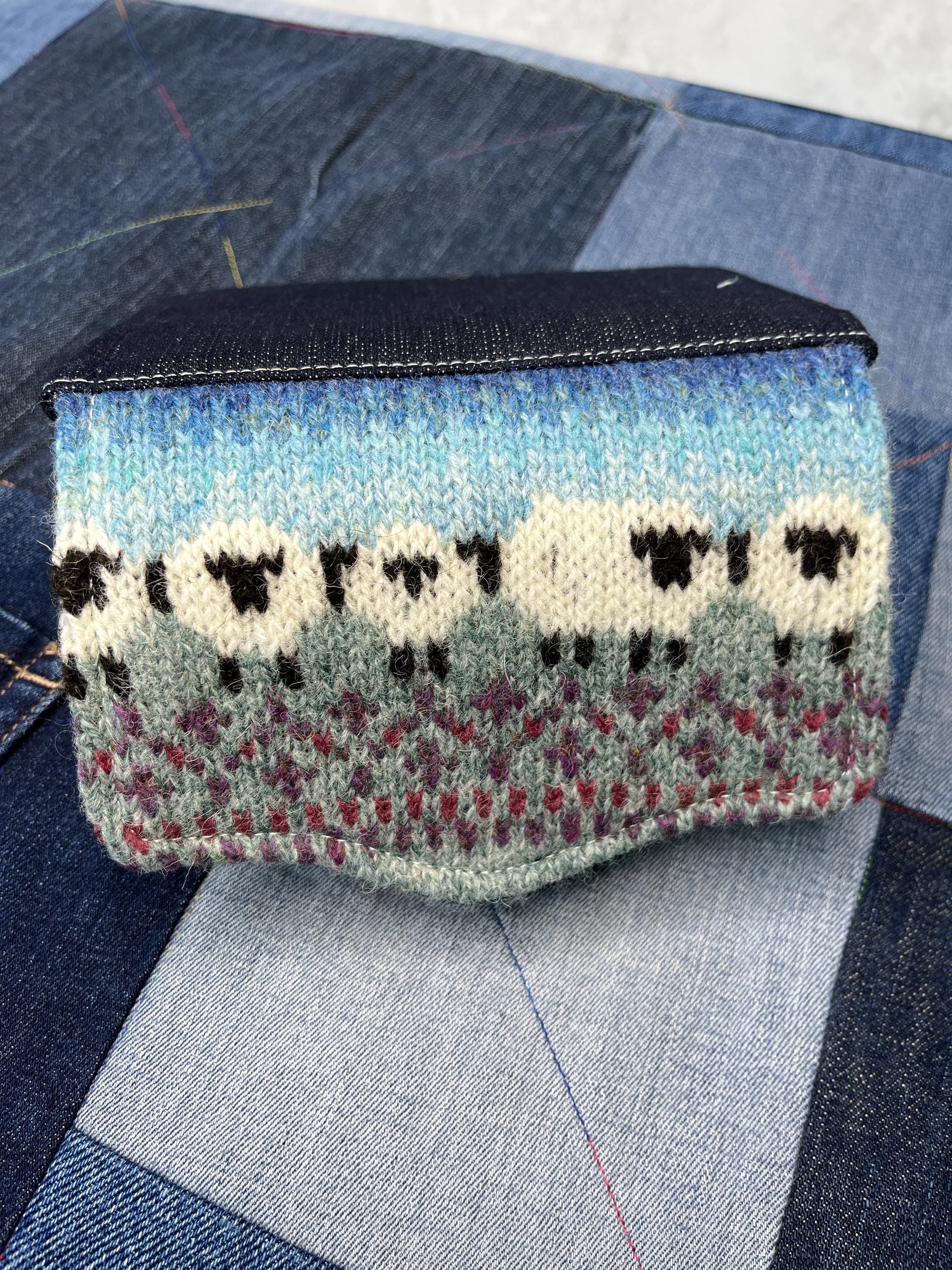 Blue Green Sheep Wool Purse - Uphouse Crafts