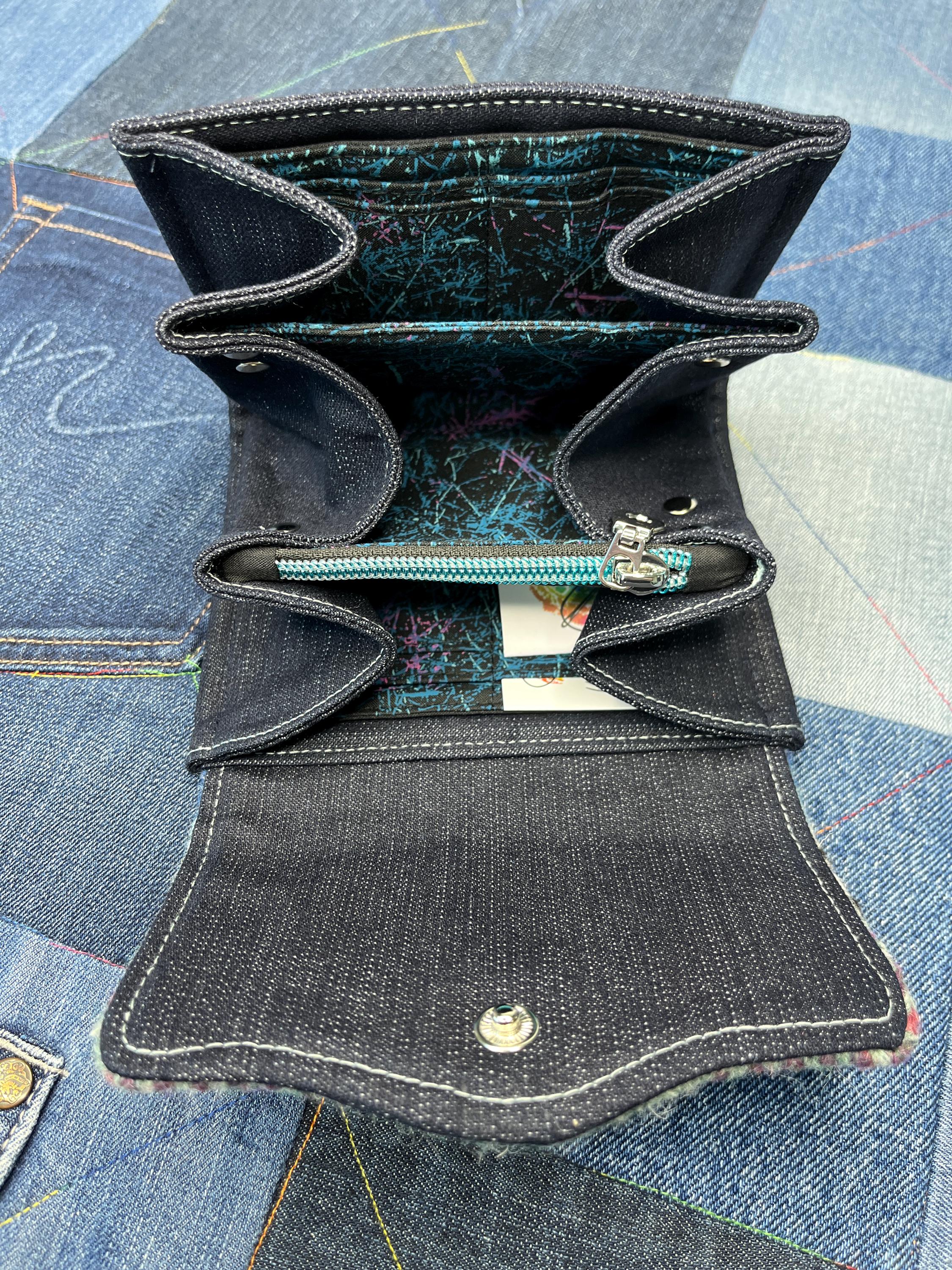 Blue Green Sheep Wool Purse - Uphouse Crafts