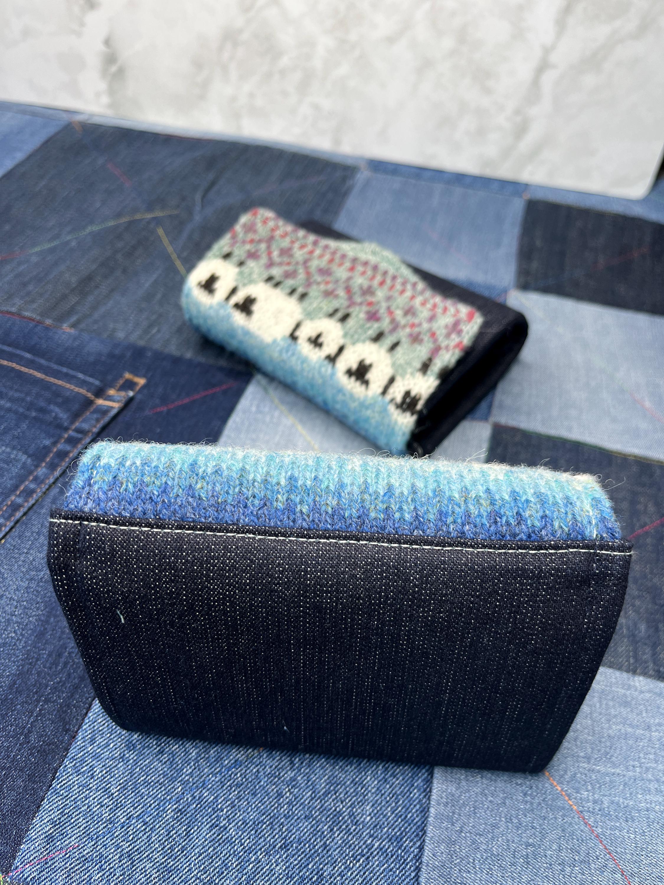 Blue Green Sheep Wool Purse - Uphouse Crafts