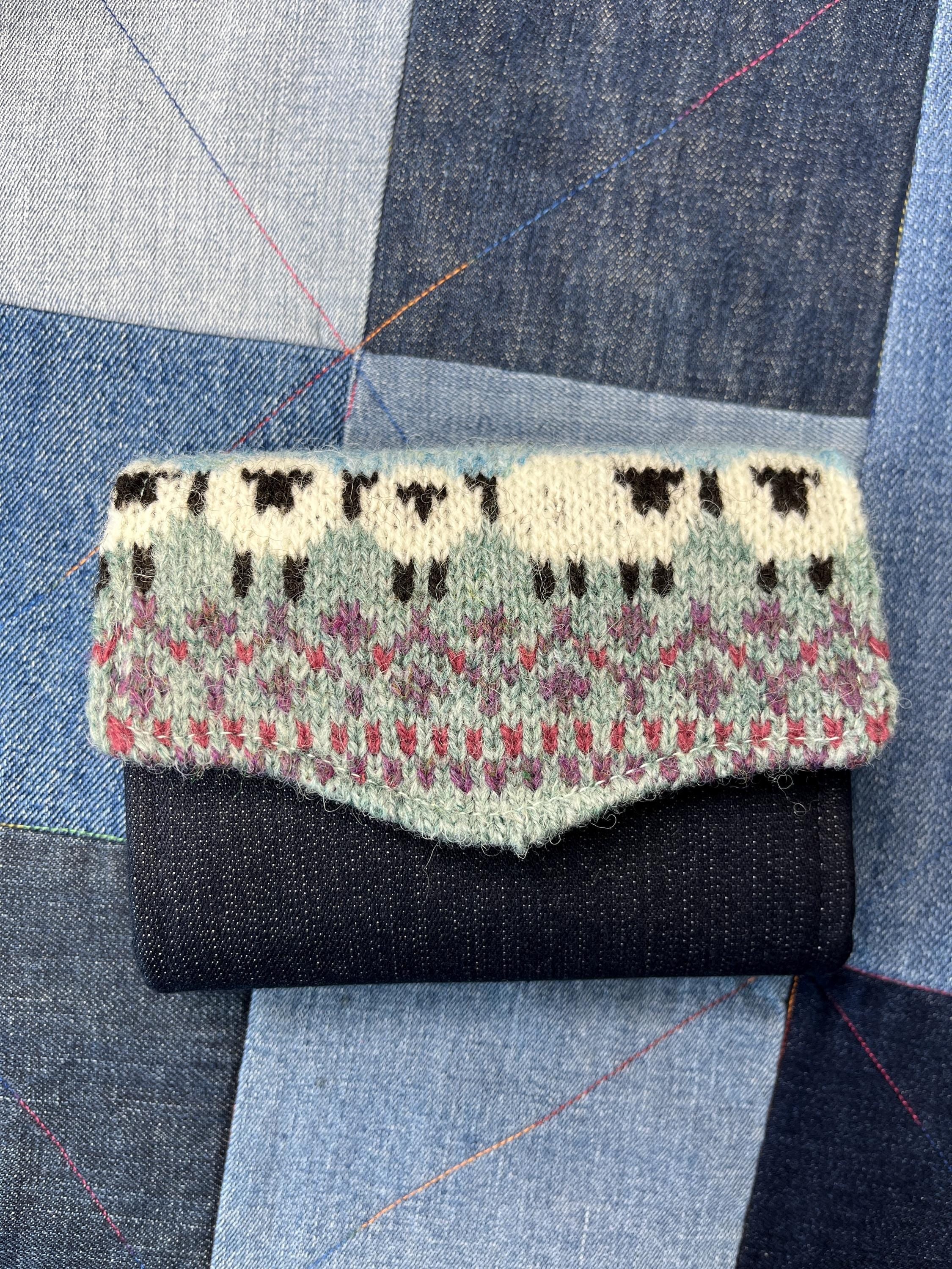 Blue Green Sheep Wool Purse - Uphouse Crafts