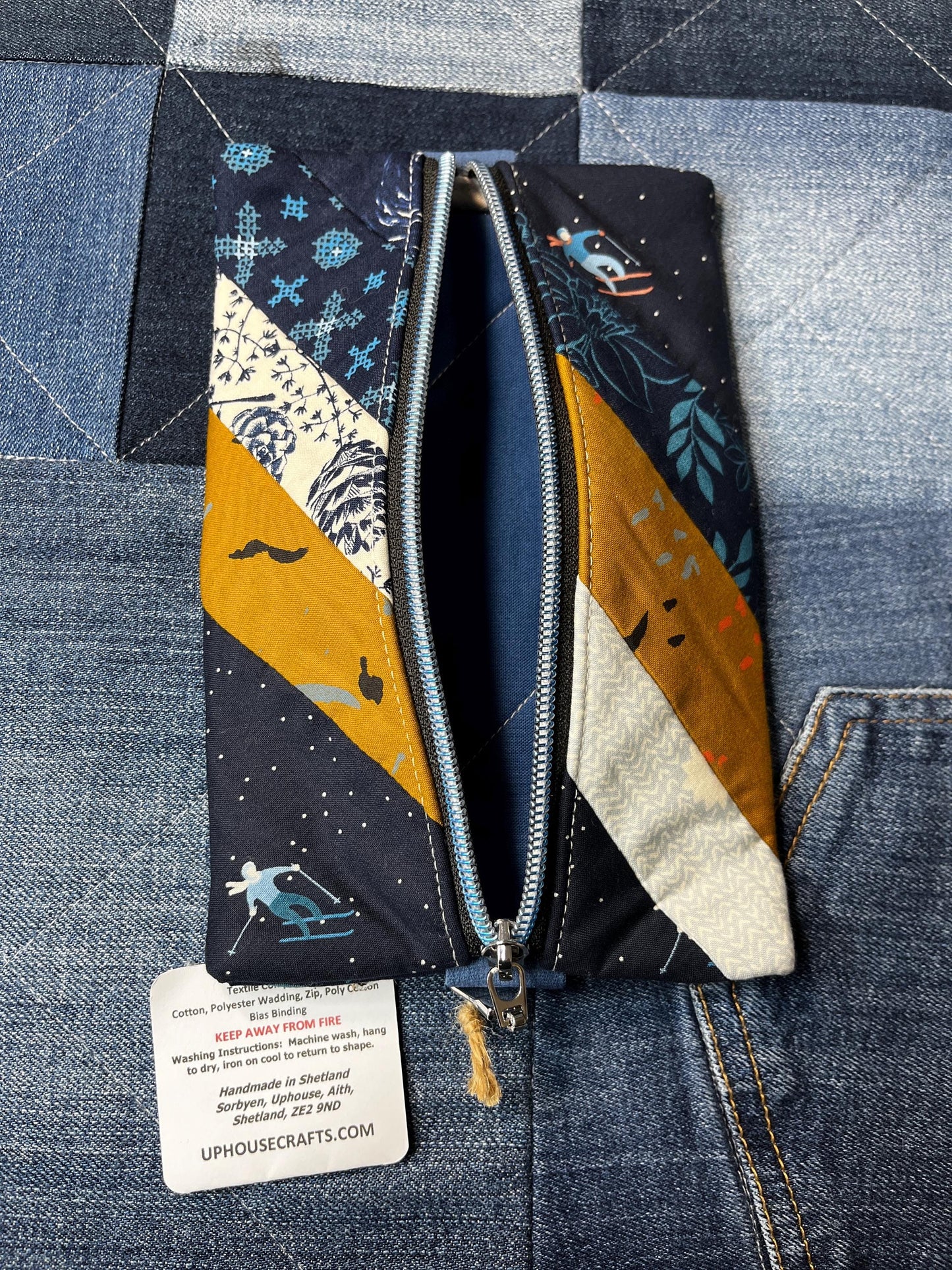 Blue mustard Patchwork Notebook Pencil Case - Uphouse Crafts