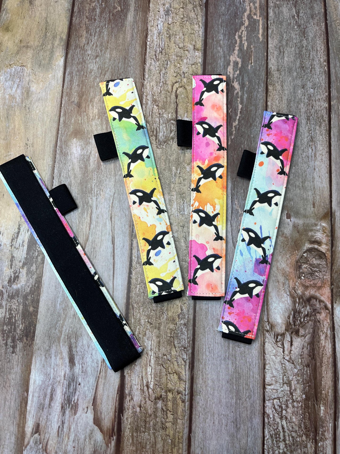 Book Mark | Rainbow Orca with Black Elastic - Uphouse Crafts