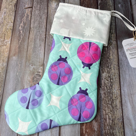 Christmas Stocking | Mint Rainbow Ladybug - Uphouse Crafts