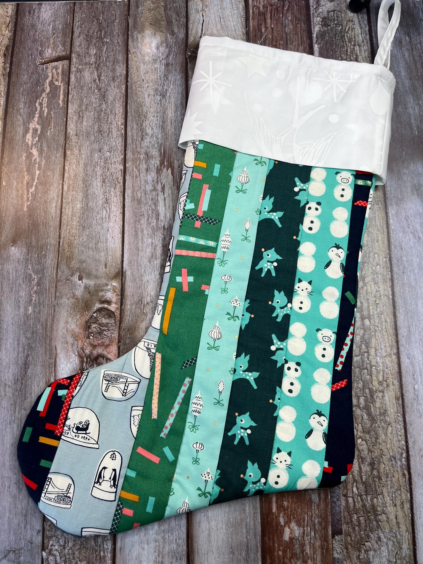 Christmas Stocking | Patchwork Green