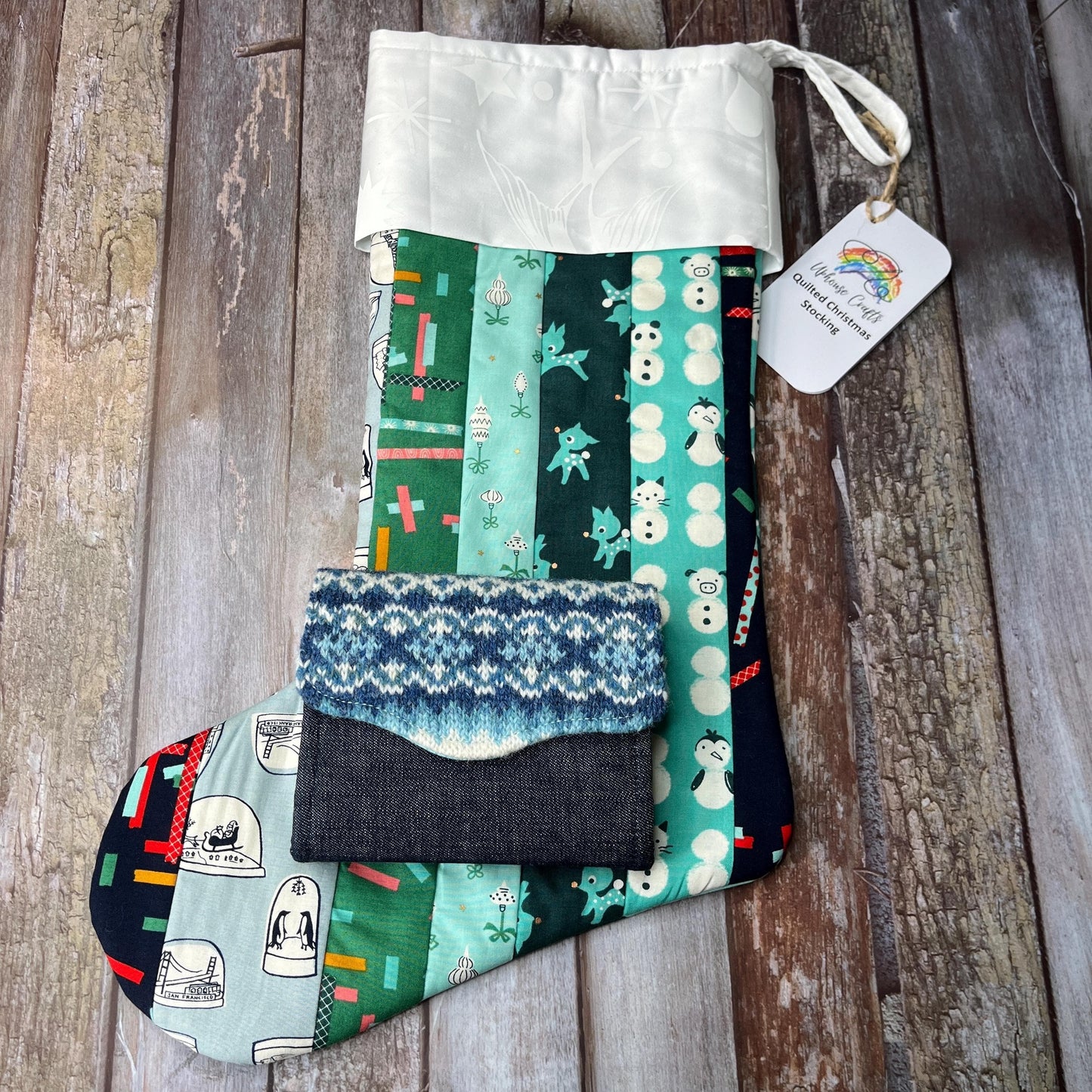 Christmas Stocking | Patchwork Green