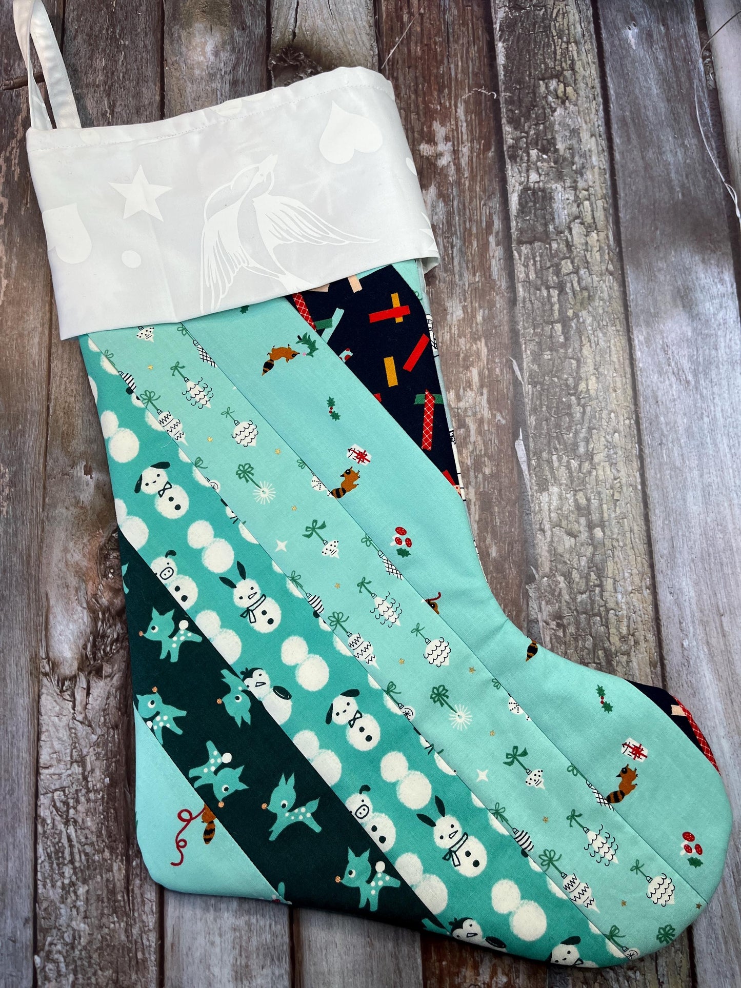 Christmas Stocking | Patchwork Green