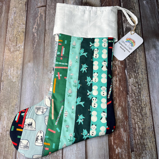 Christmas Stocking | Patchwork Green