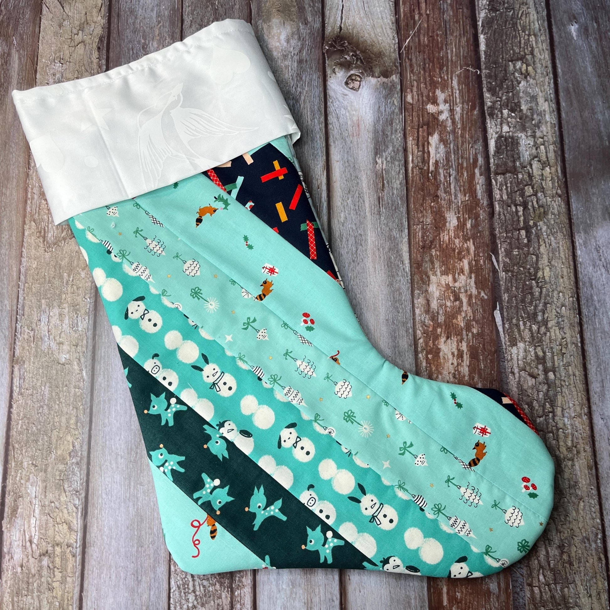 Christmas Stocking | Patchwork Green