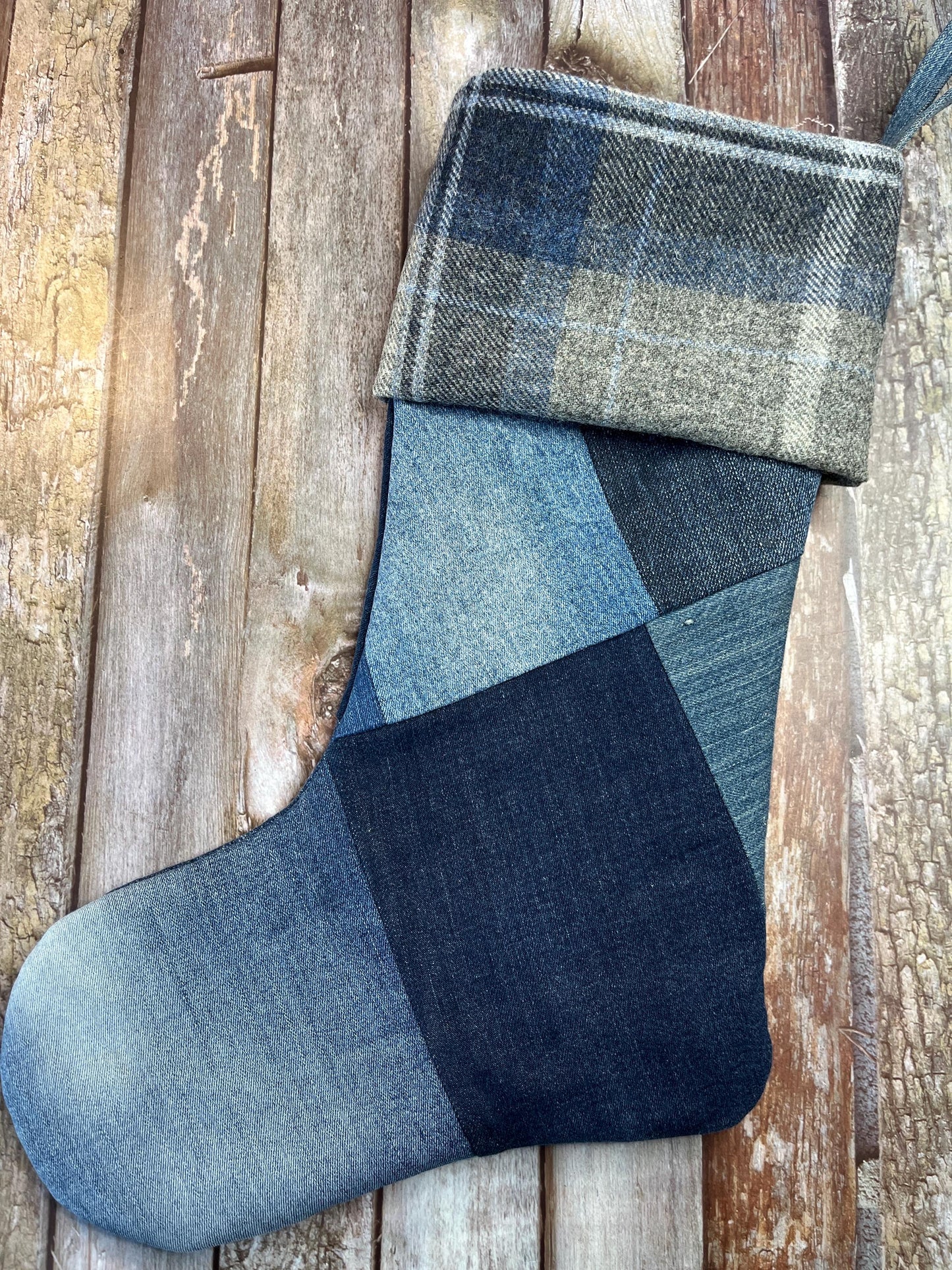 Christmas Stocking | Tweed & Denim | Shetland Stormy Seas