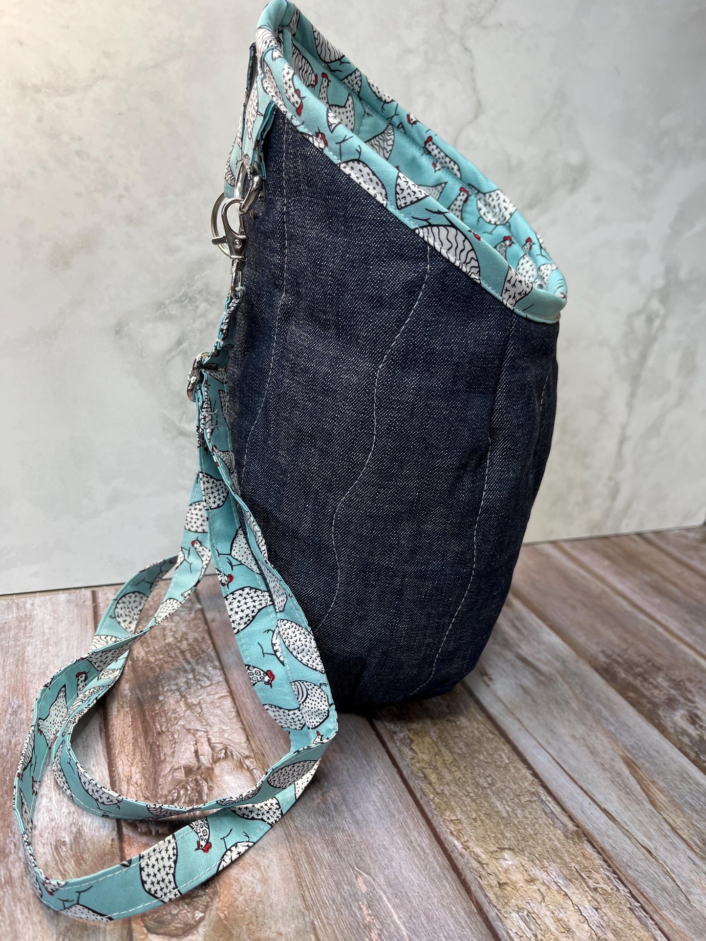 Clothes Peg Bag | Mint Chicken Denim - Uphouse Crafts