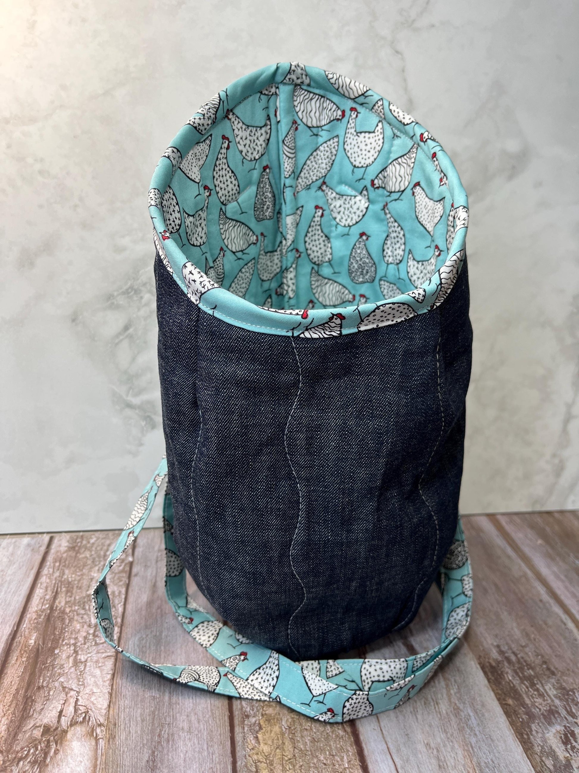 Clothes Peg Bag | Mint Chicken Denim - Uphouse Crafts