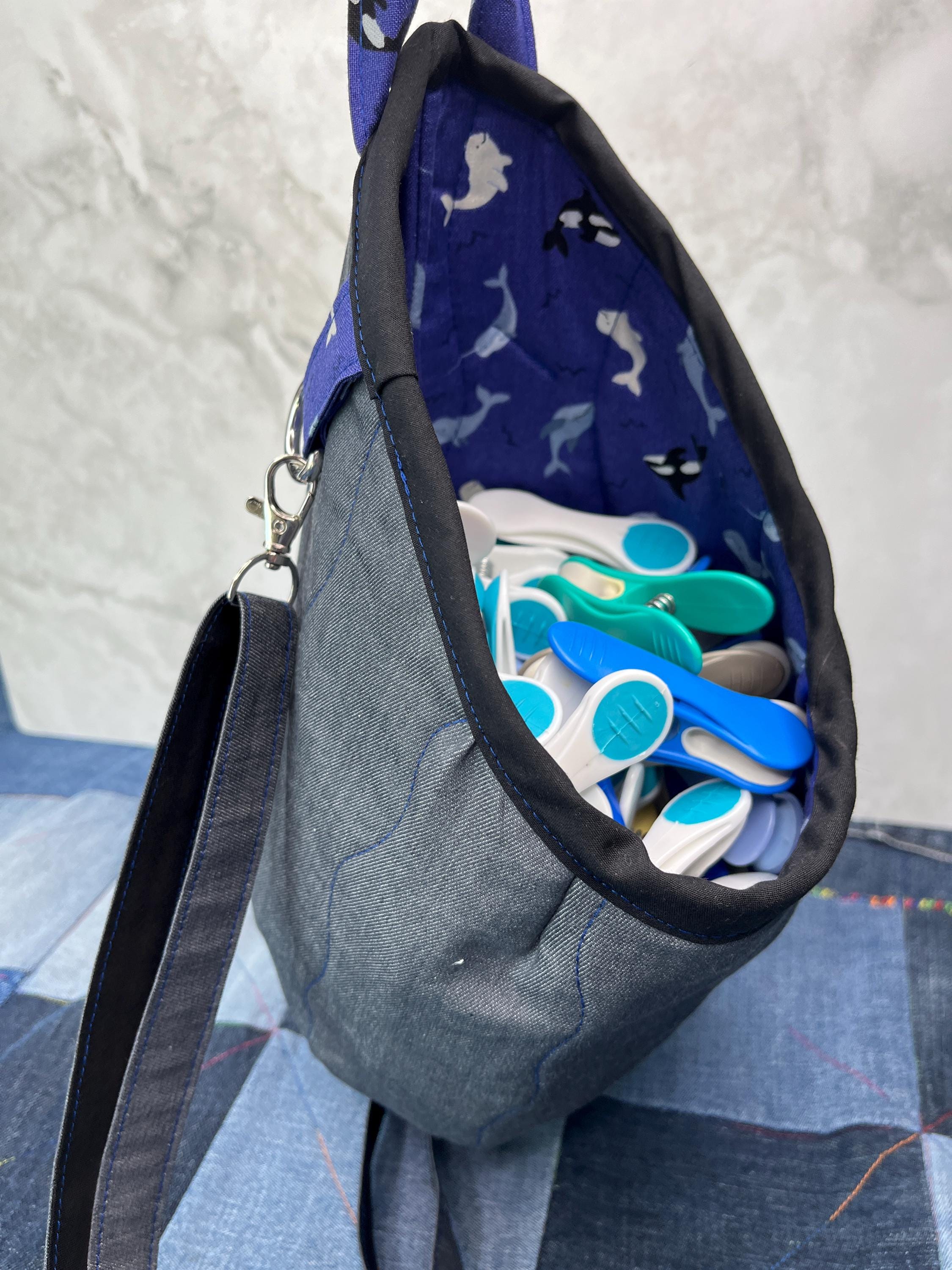 Clothes Peg Bag | Purple Blue Orca - Uphouse Crafts