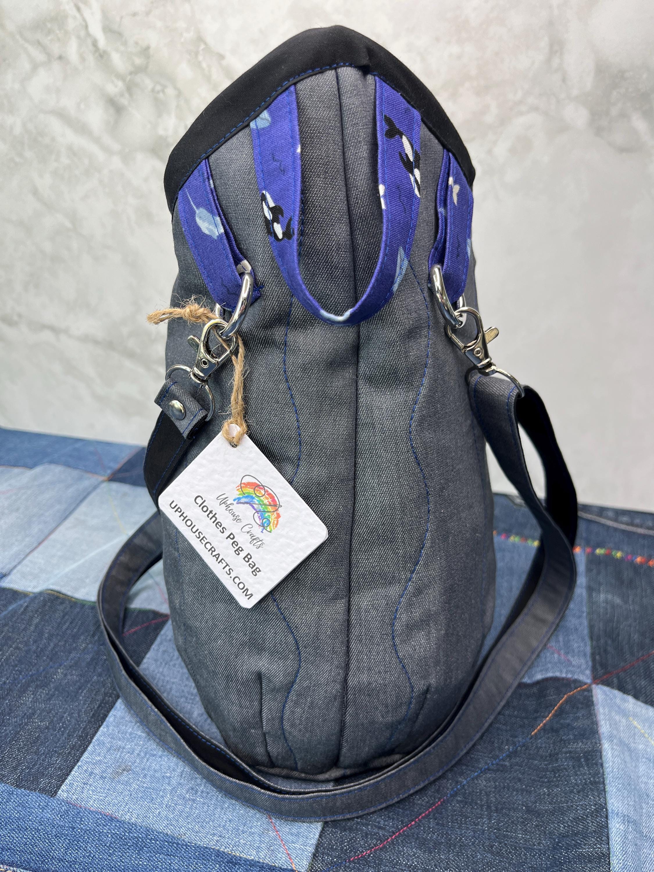 Clothes Peg Bag | Purple Blue Orca - Uphouse Crafts