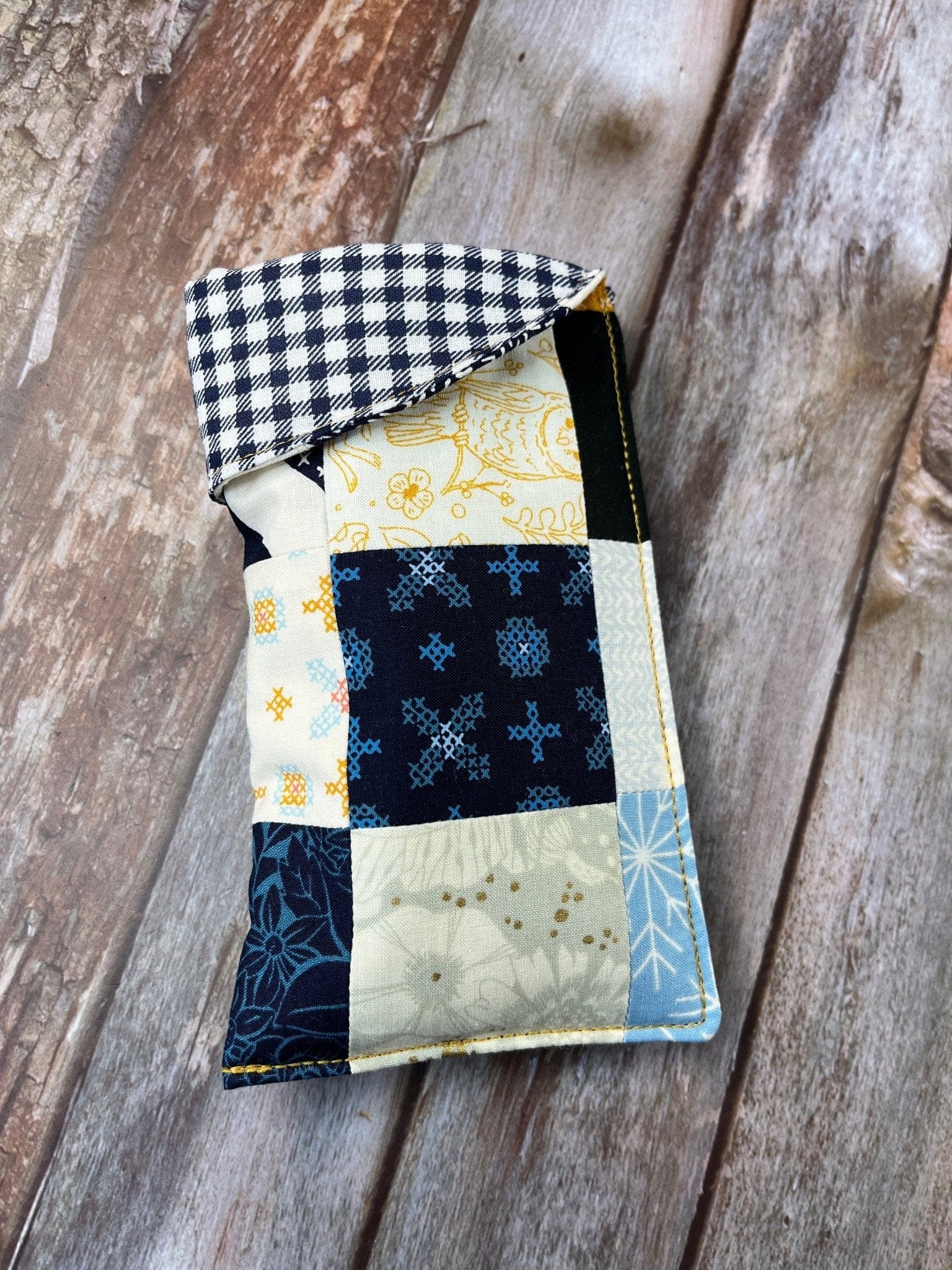 Glasses Case | Mustard Blue Cream Patchwork