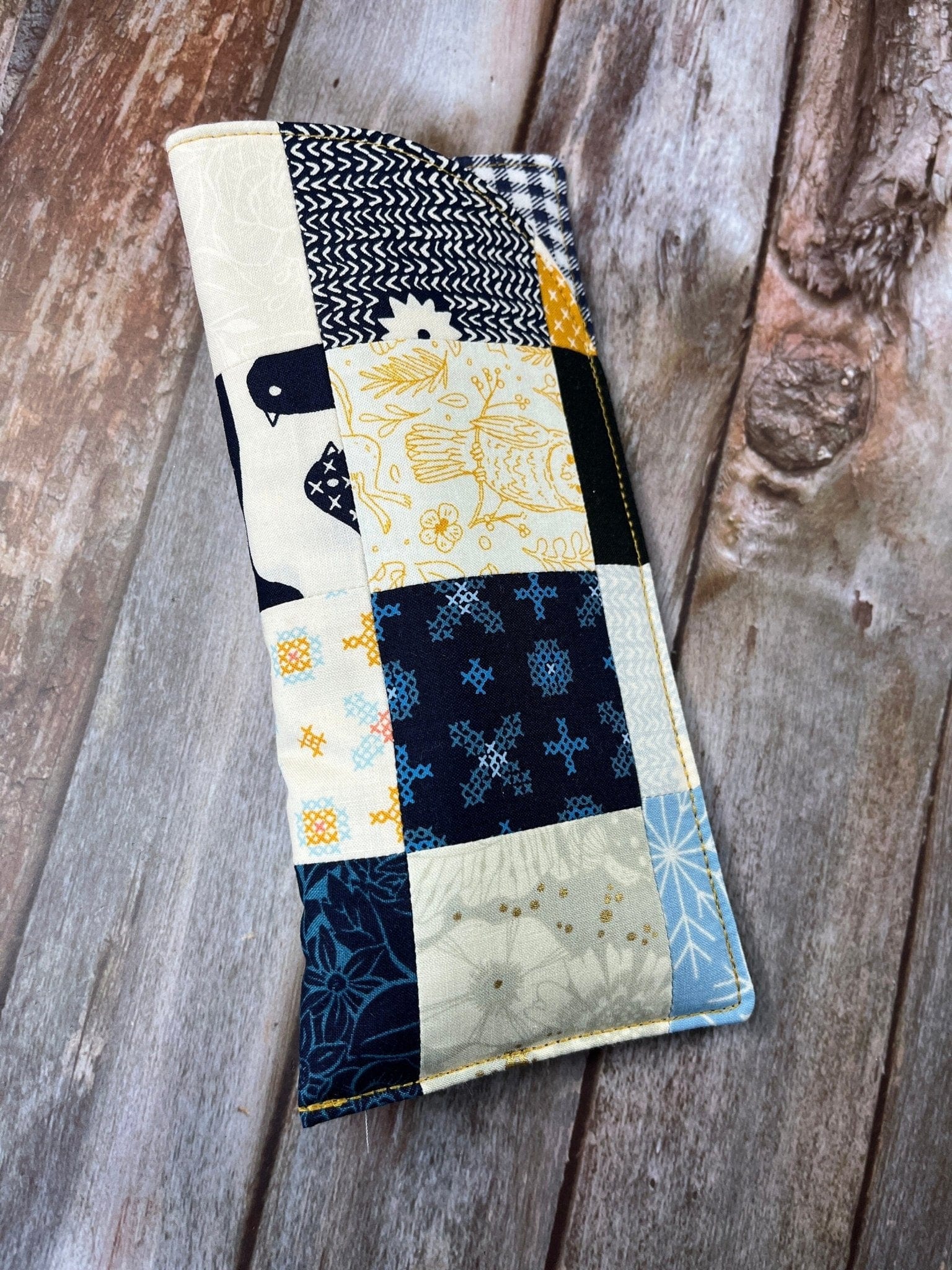 Glasses Case | Mustard Blue Cream Patchwork