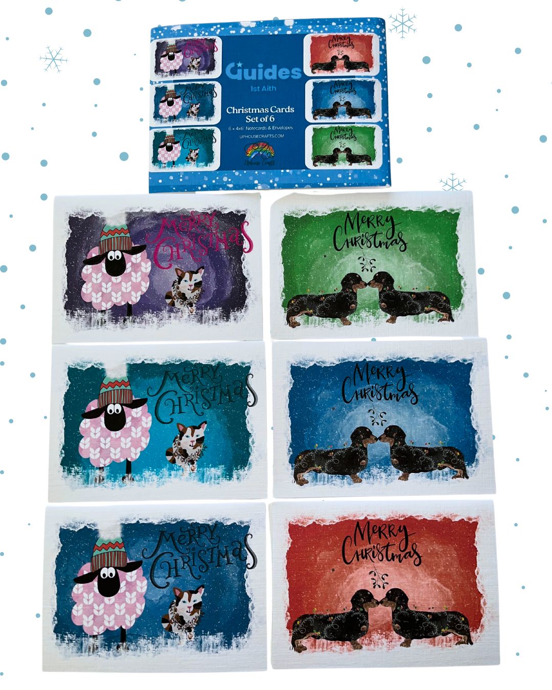 Greeting Card | Aith 1st Guides Christmas Cards set of 6 - Uphouse Crafts