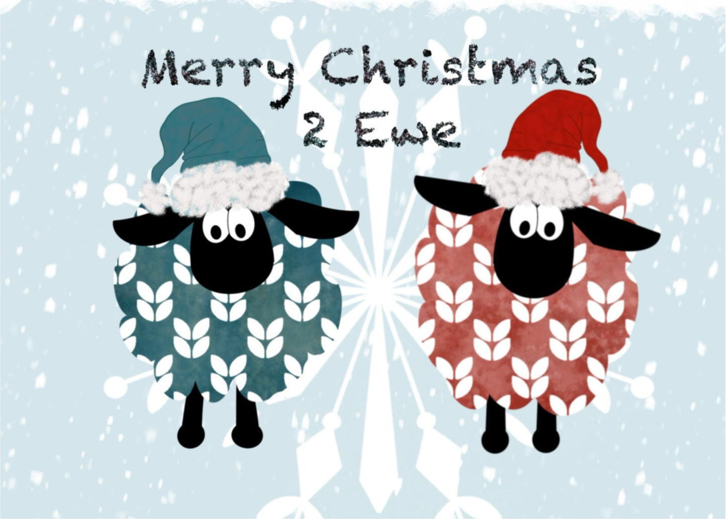 Greetings Card | Merry Christmas 2 Ewe | Sheep - Uphouse Crafts