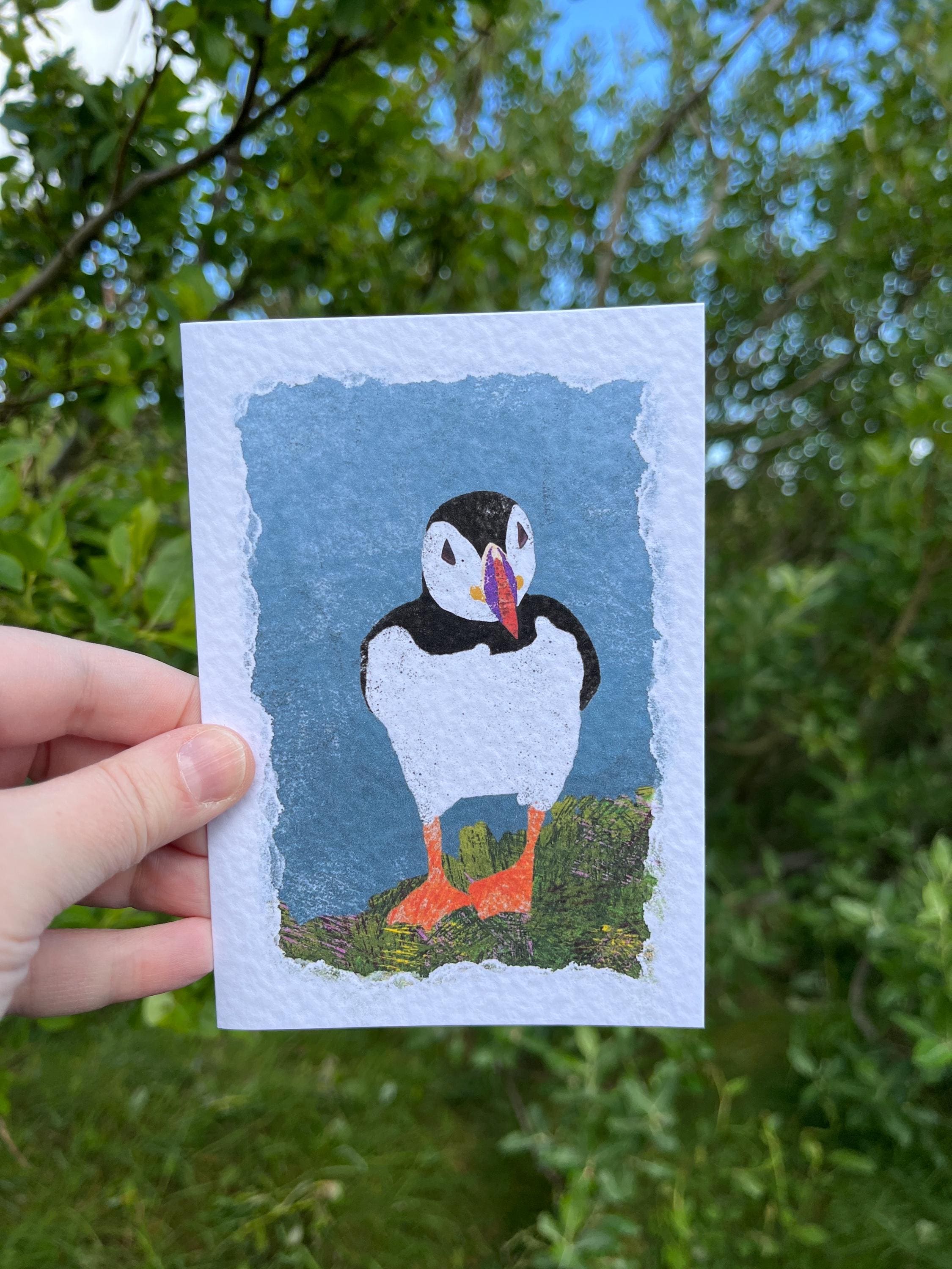 Greetings Card | Puffin - Set of 5 Notecards - Uphouse Crafts