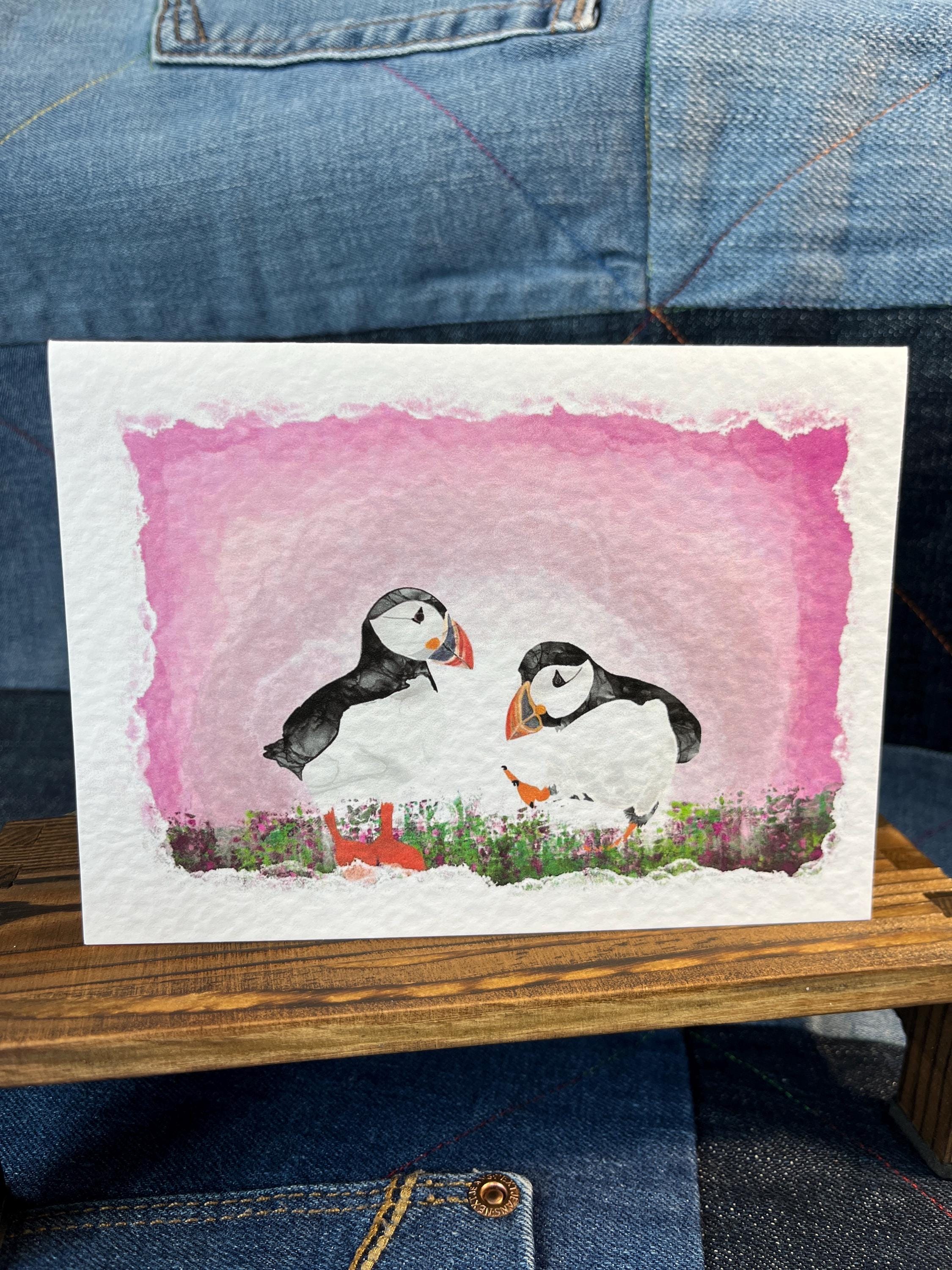 Greetings Card | Puffin - Set of 5 Notecards - Uphouse Crafts