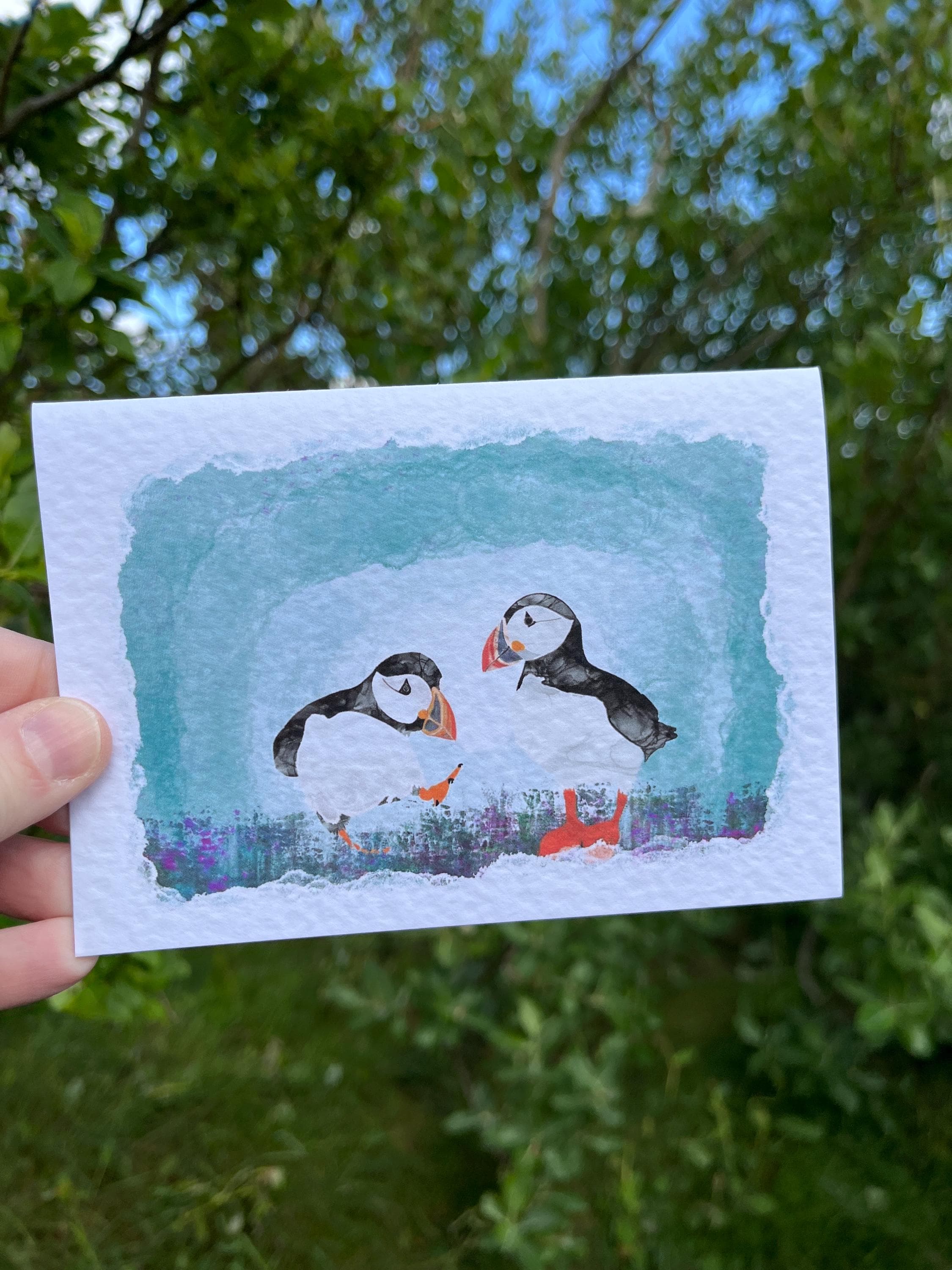 Greetings Card | Puffin - Set of 5 Notecards - Uphouse Crafts