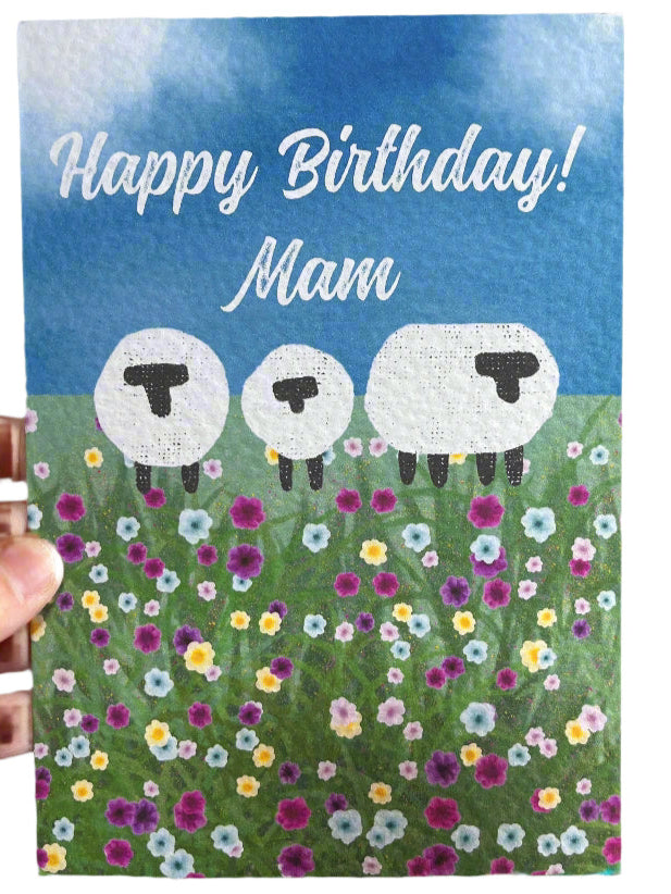 Greetings Card | Sheep - Personalised Birthday Card, Anniversary Card, Valentines Card - Uphouse Crafts