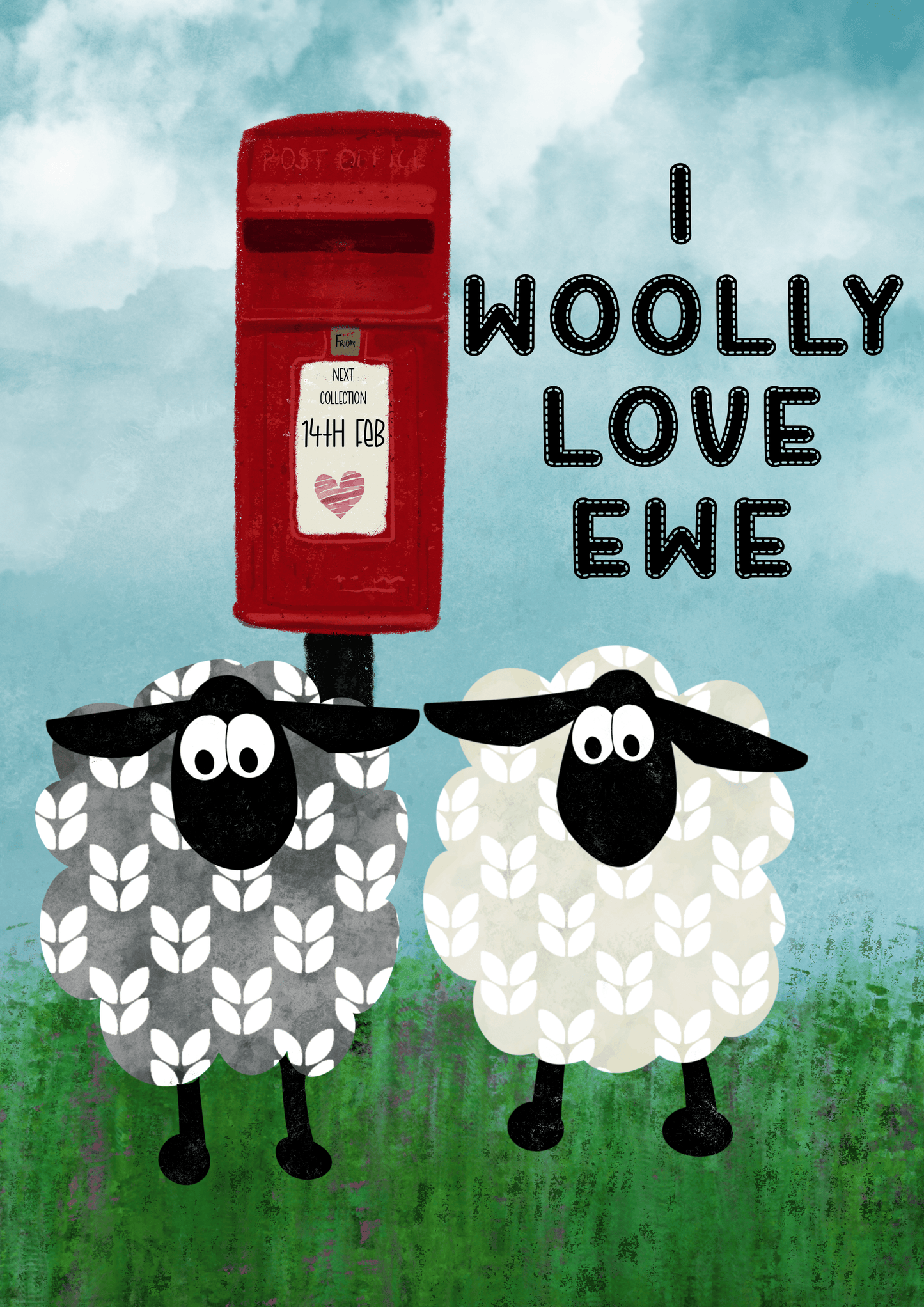 Greetings Card | Sheep Postbox - Personalised Birthday Card, Anniversary Card, Valentines Card