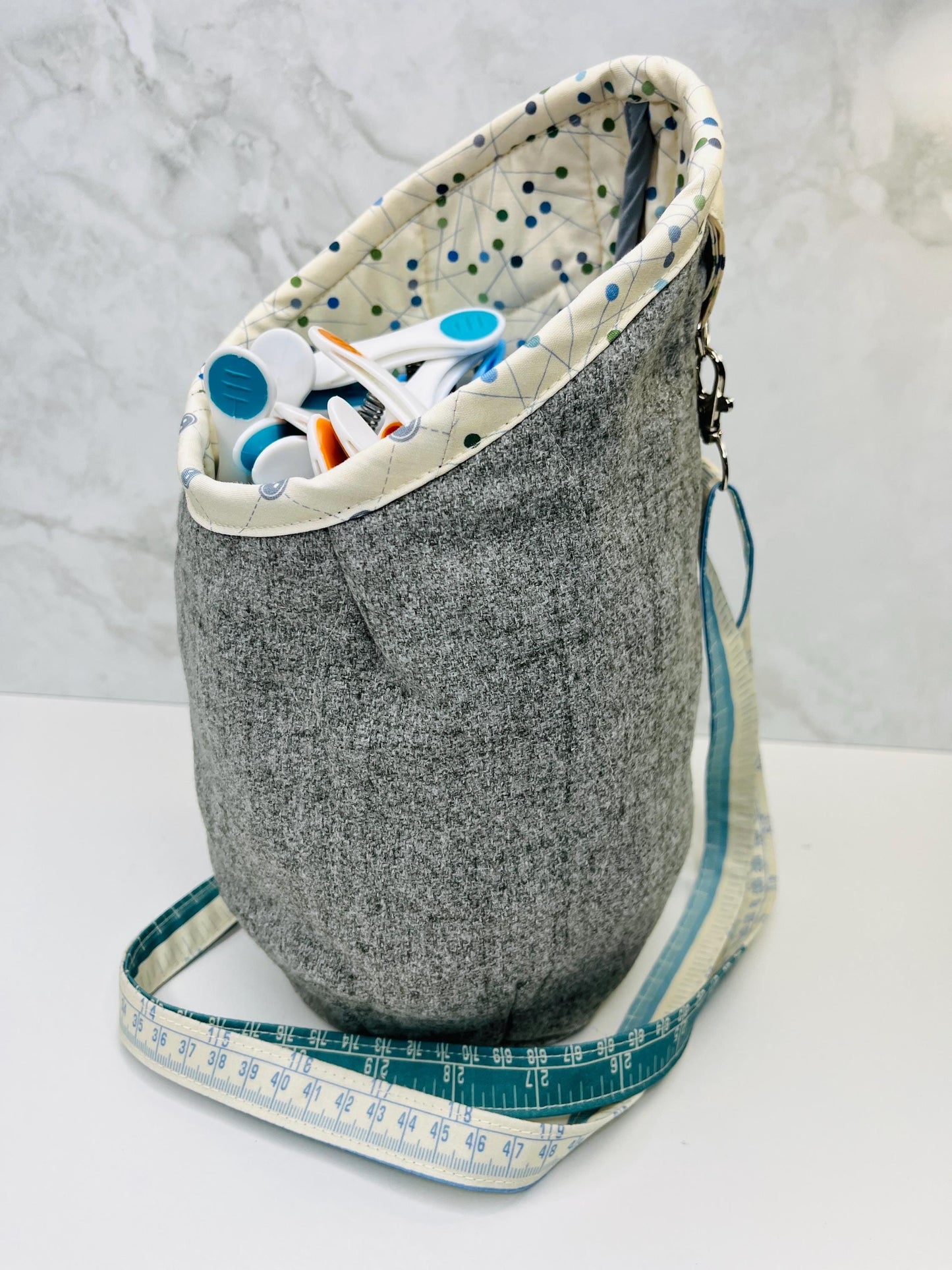 Grey Faux Wool Clothes Peg Bag - Uphouse Crafts