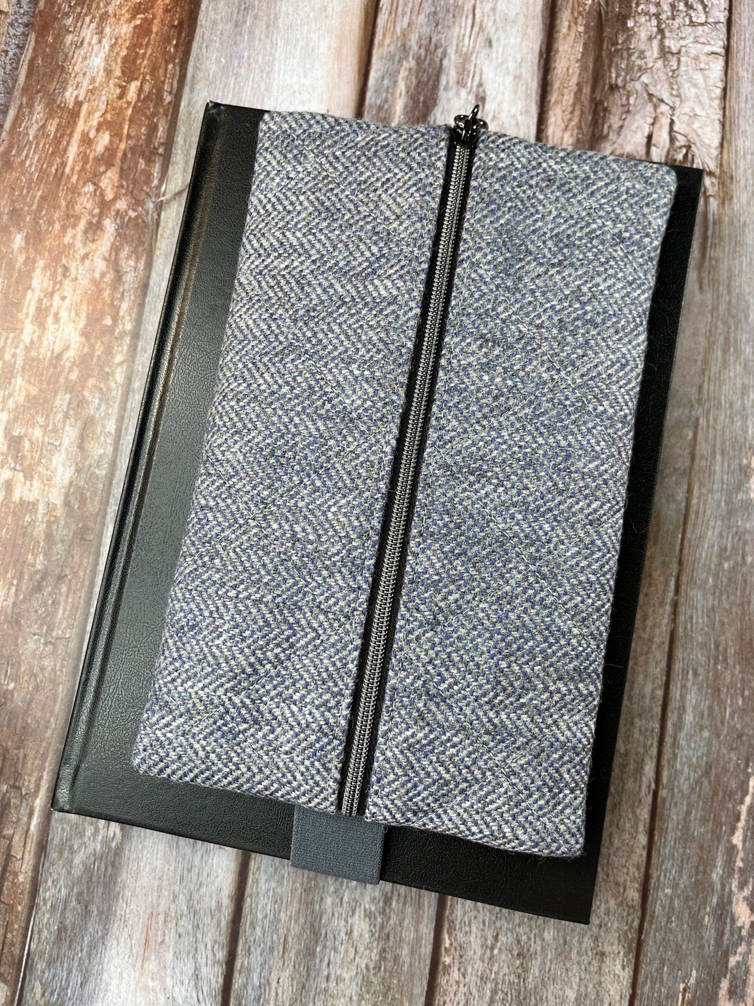 Grey Shetland Tweed Notebook Pencil Case - Uphouse Crafts