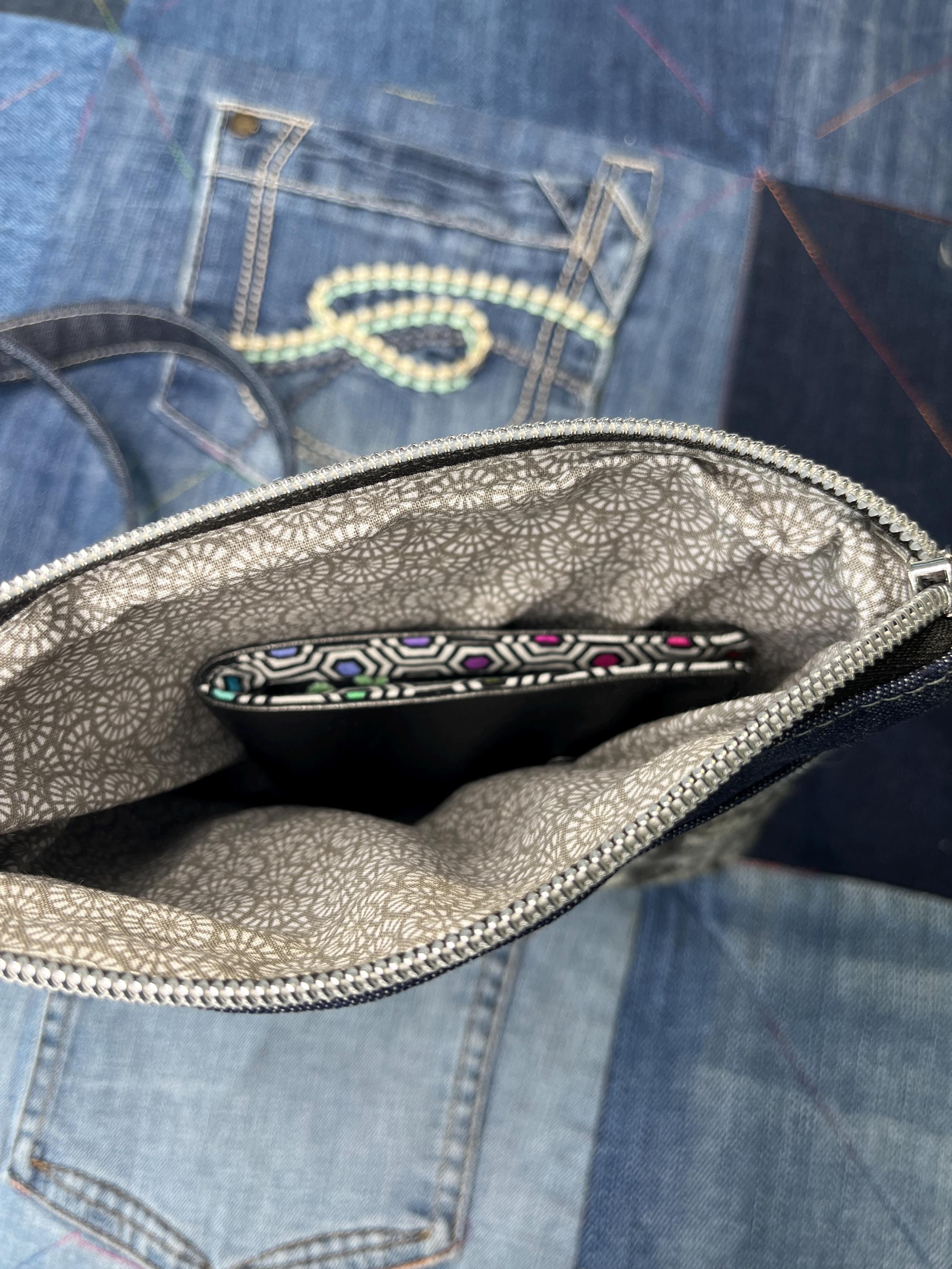 Grey Shetland Wool Denim Crossbody Bag - Uphouse Crafts