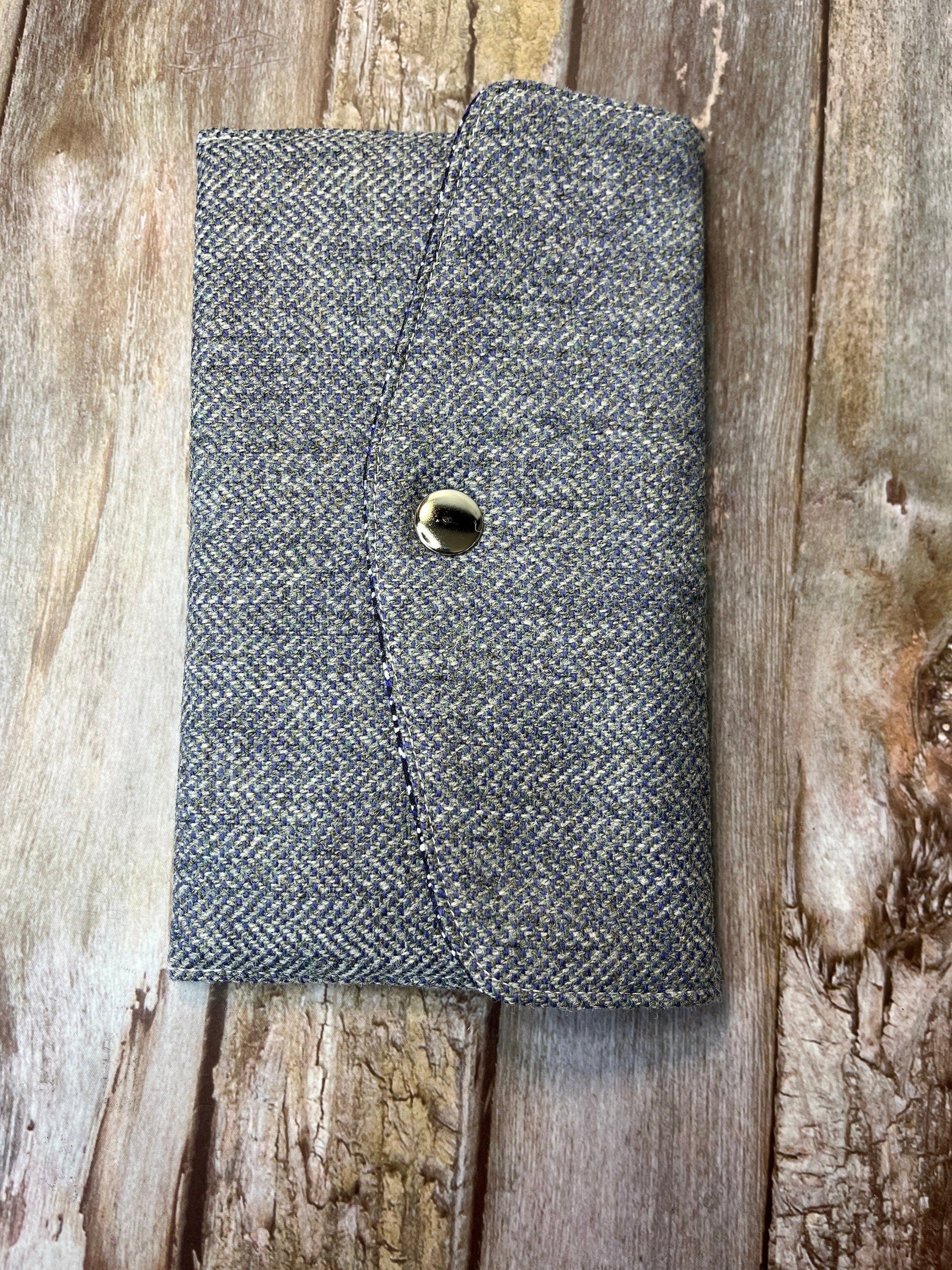 Grey Tweed Slim Purse | Patchwork Purse | Phone Clutch Wallet