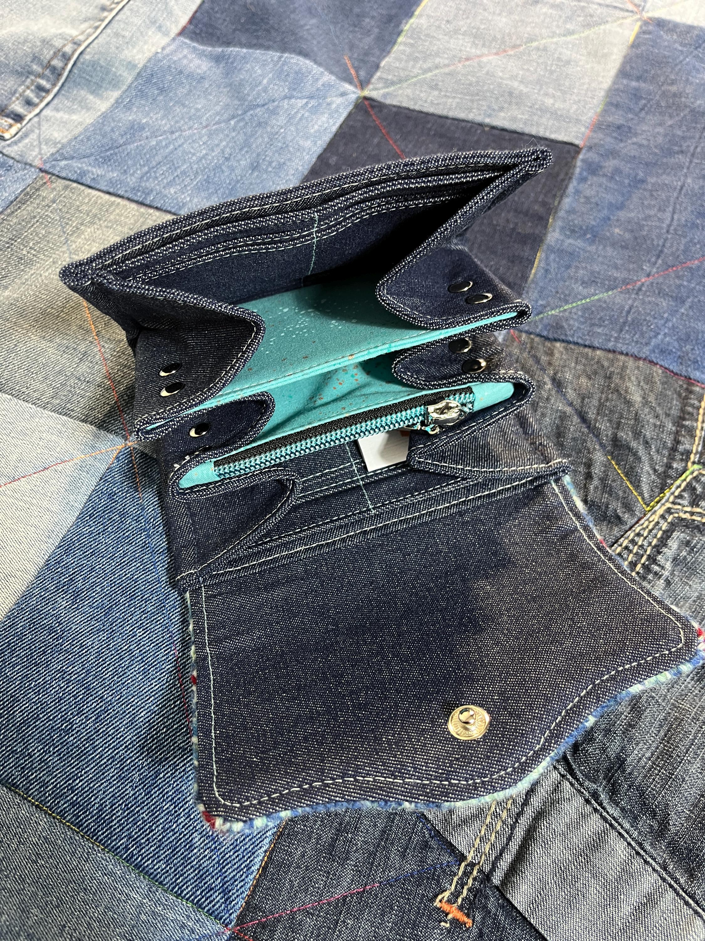 Hand Knitted Fair Isle Purse | Blue Burgundy - Uphouse Crafts