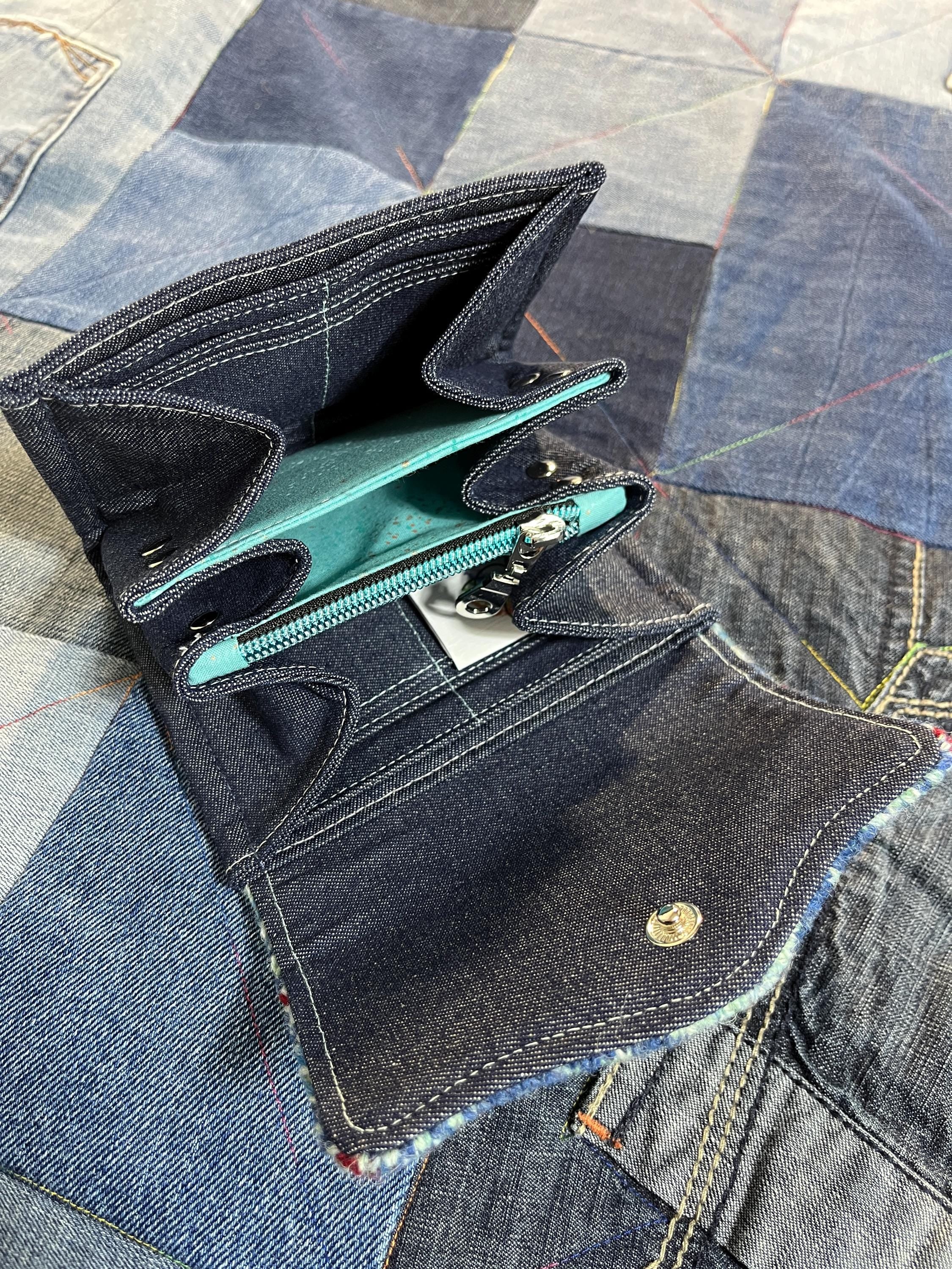 Hand Knitted Fair Isle Purse | Blue Burgundy - Uphouse Crafts