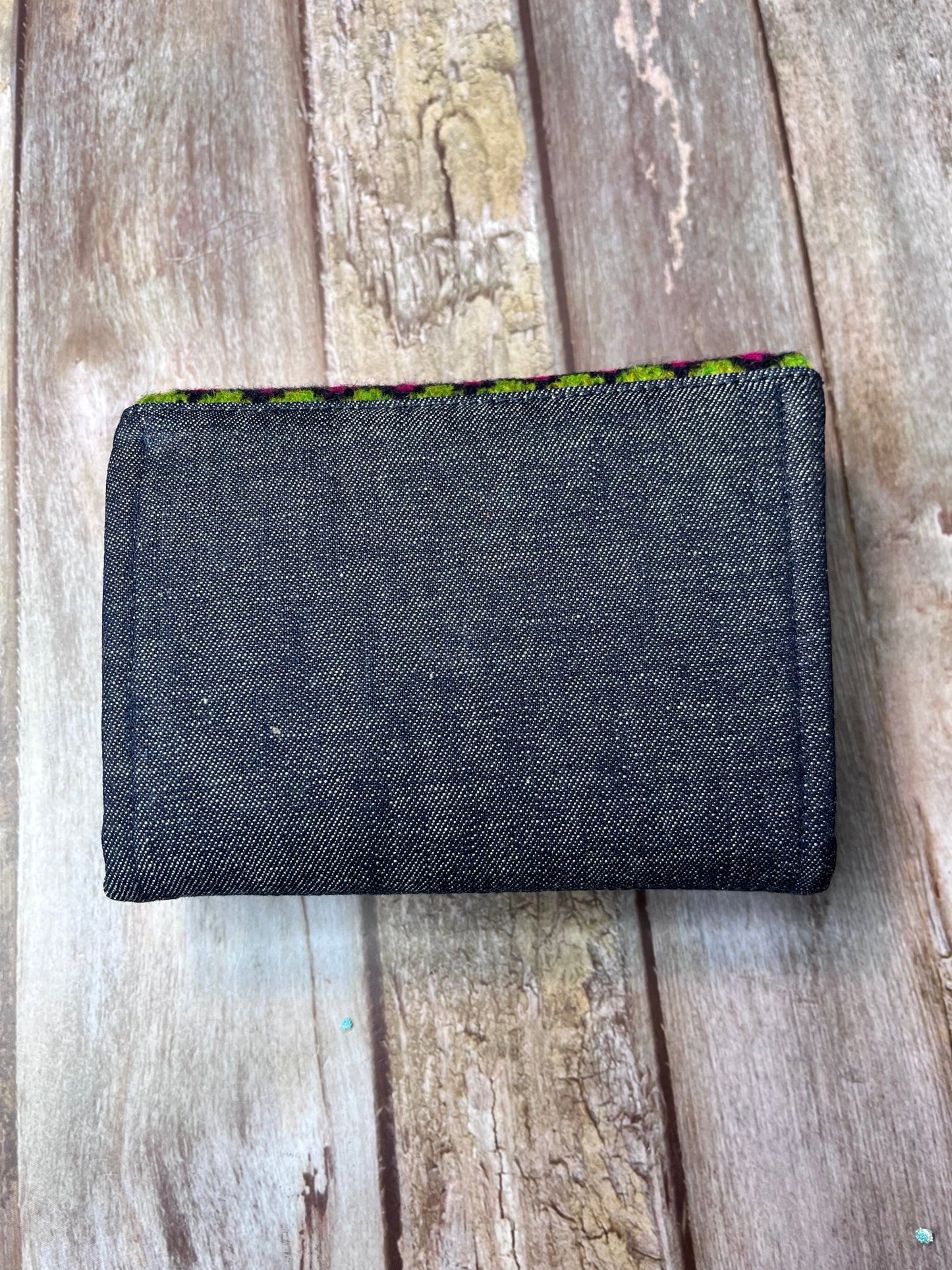 Hand knitted Fair Isle Purse Clutch - Navy, Pink, Green, Purple - Uphouse Crafts