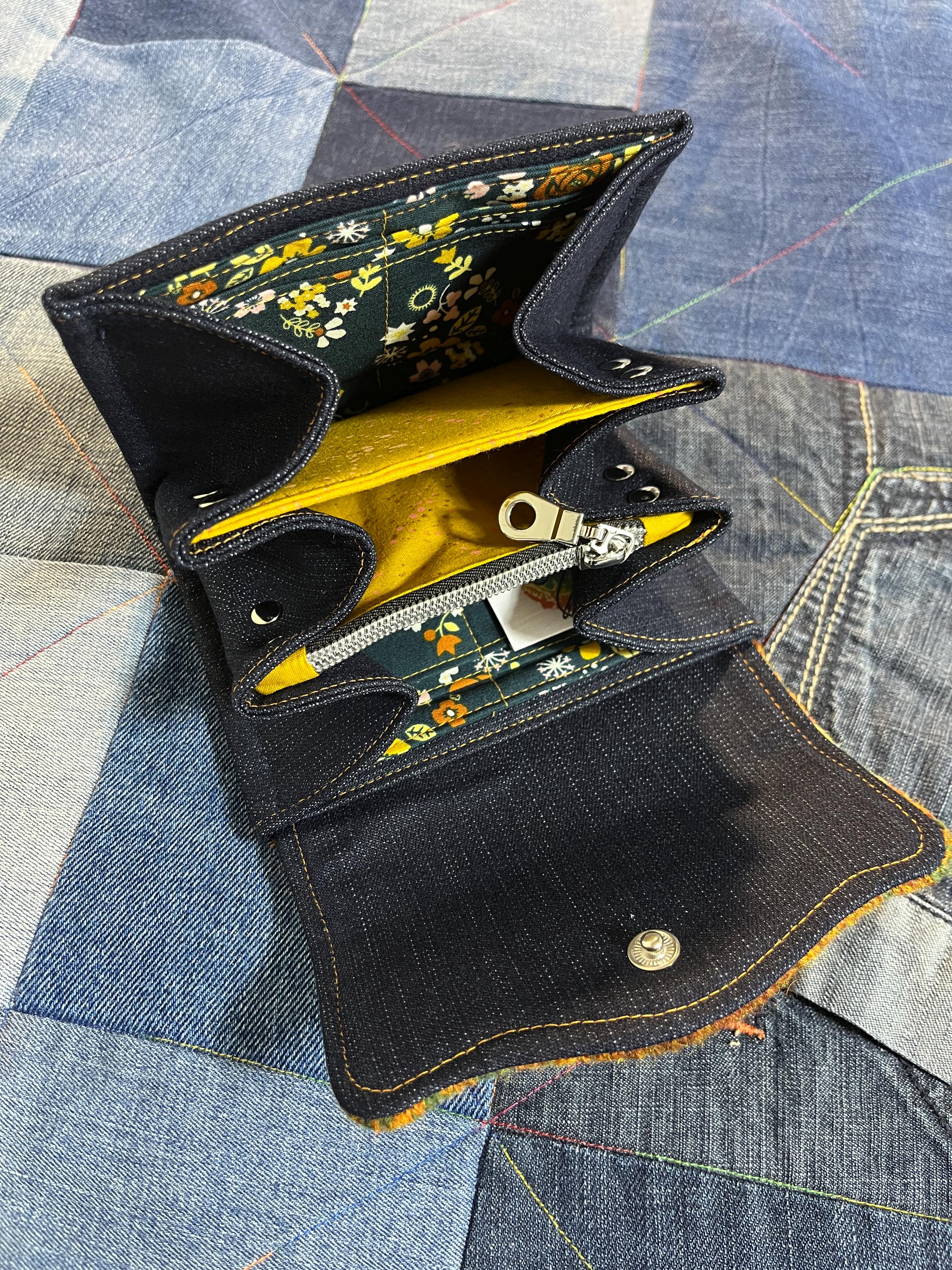 Hand Knitted Fair Isle Purse | Mustard Turquoise - Uphouse Crafts