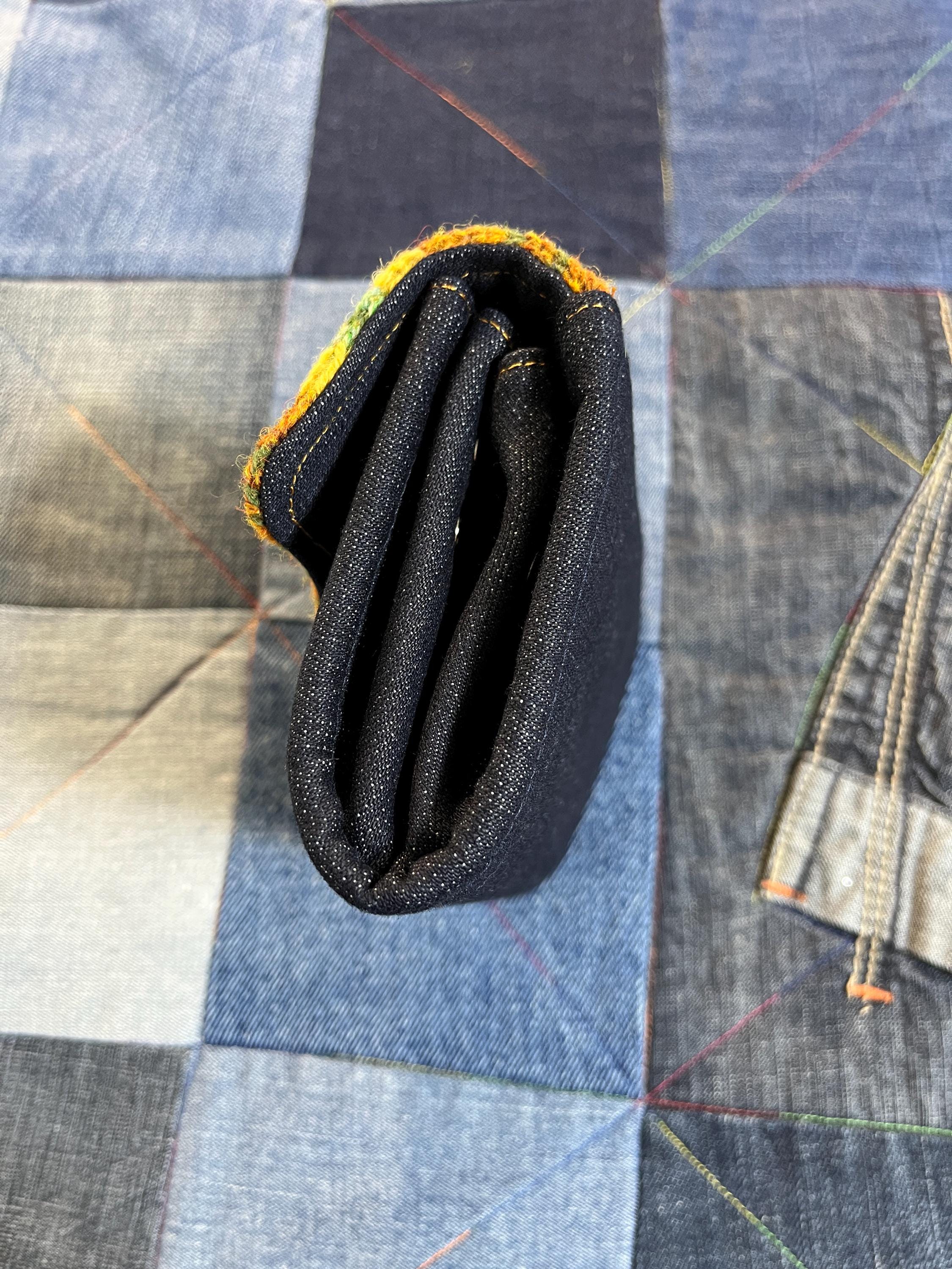 Hand Knitted Fair Isle Purse | Mustard Turquoise - Uphouse Crafts